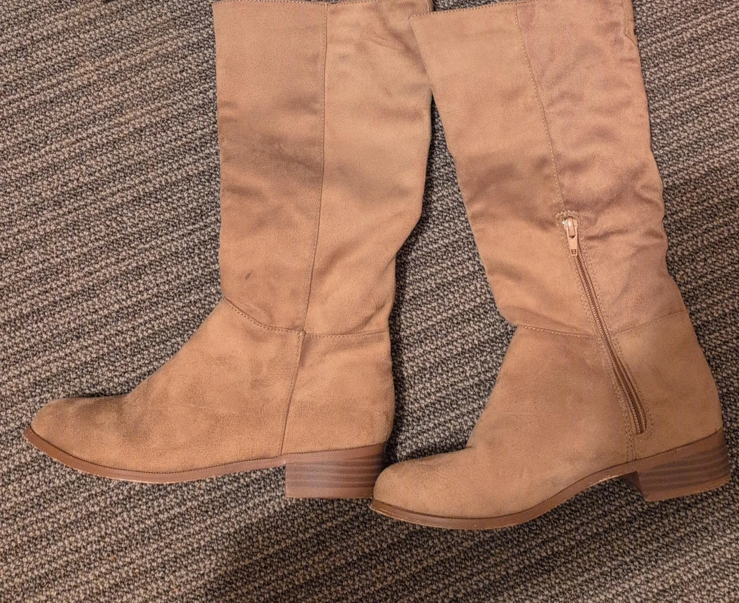 Zalora Tan Knee High Boots - Size 5