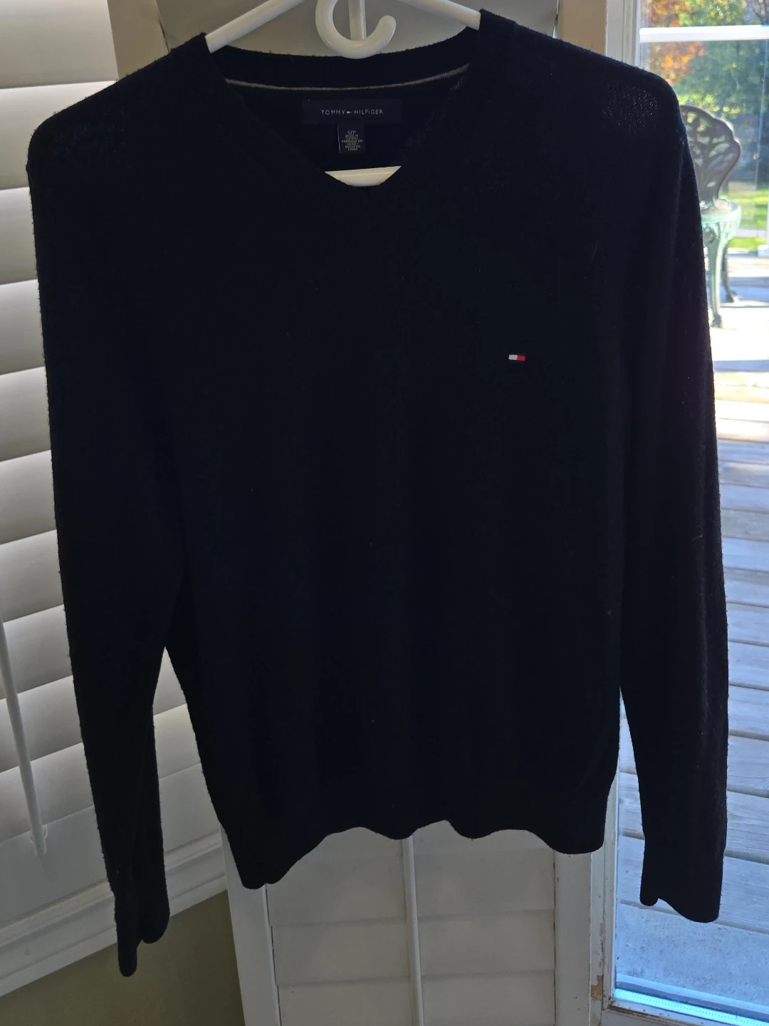 Tommy Hilfiger Black V-Neck Sweater - Size S