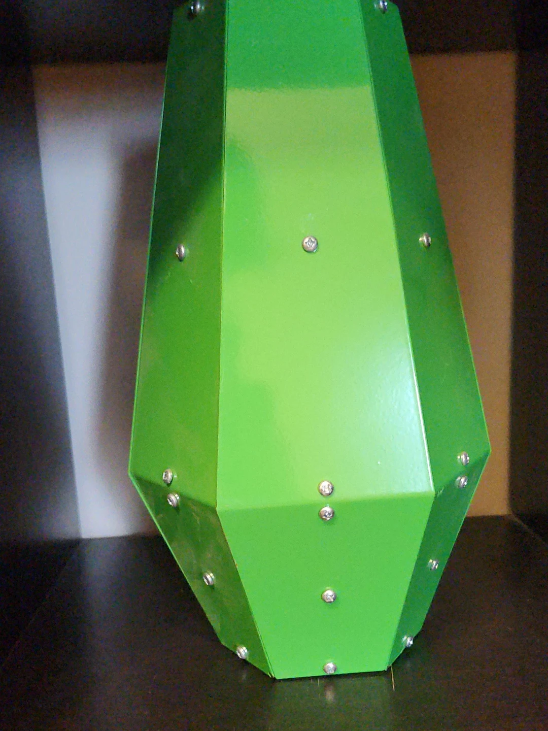 Green Geometric Metal Sculpture