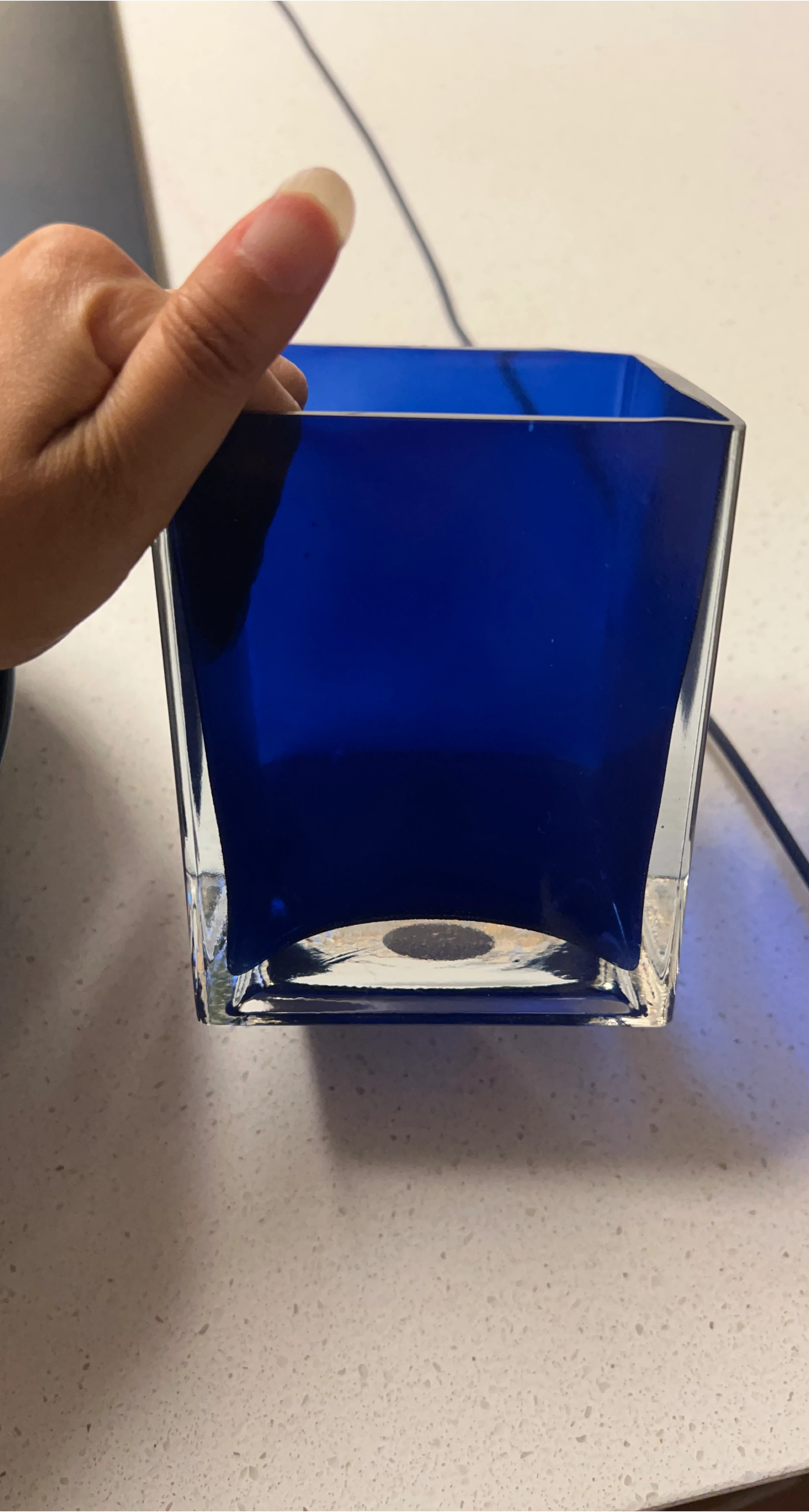 Blue Square Glass Vase thumbnail
