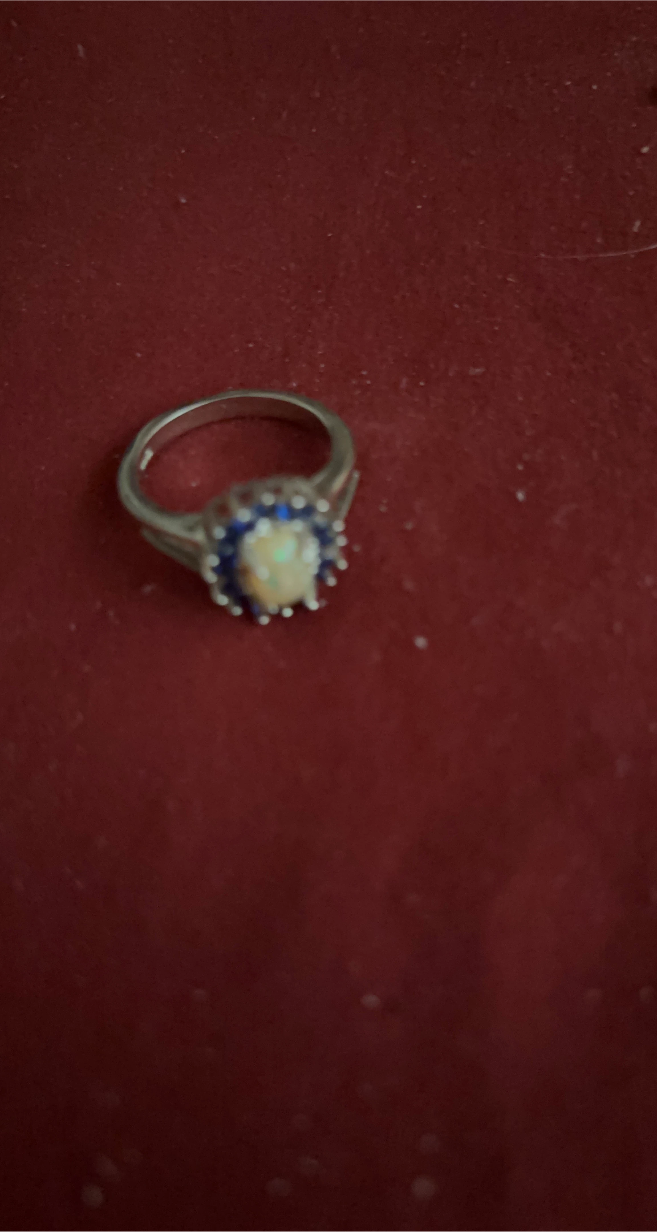 Ring with Opal and Blue Stones