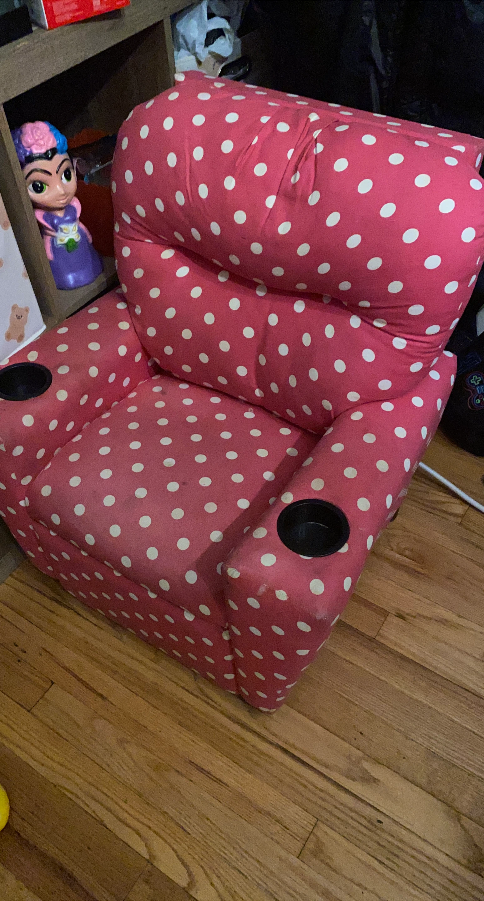 Kids Pink Polka Dot Recliner thumbnail