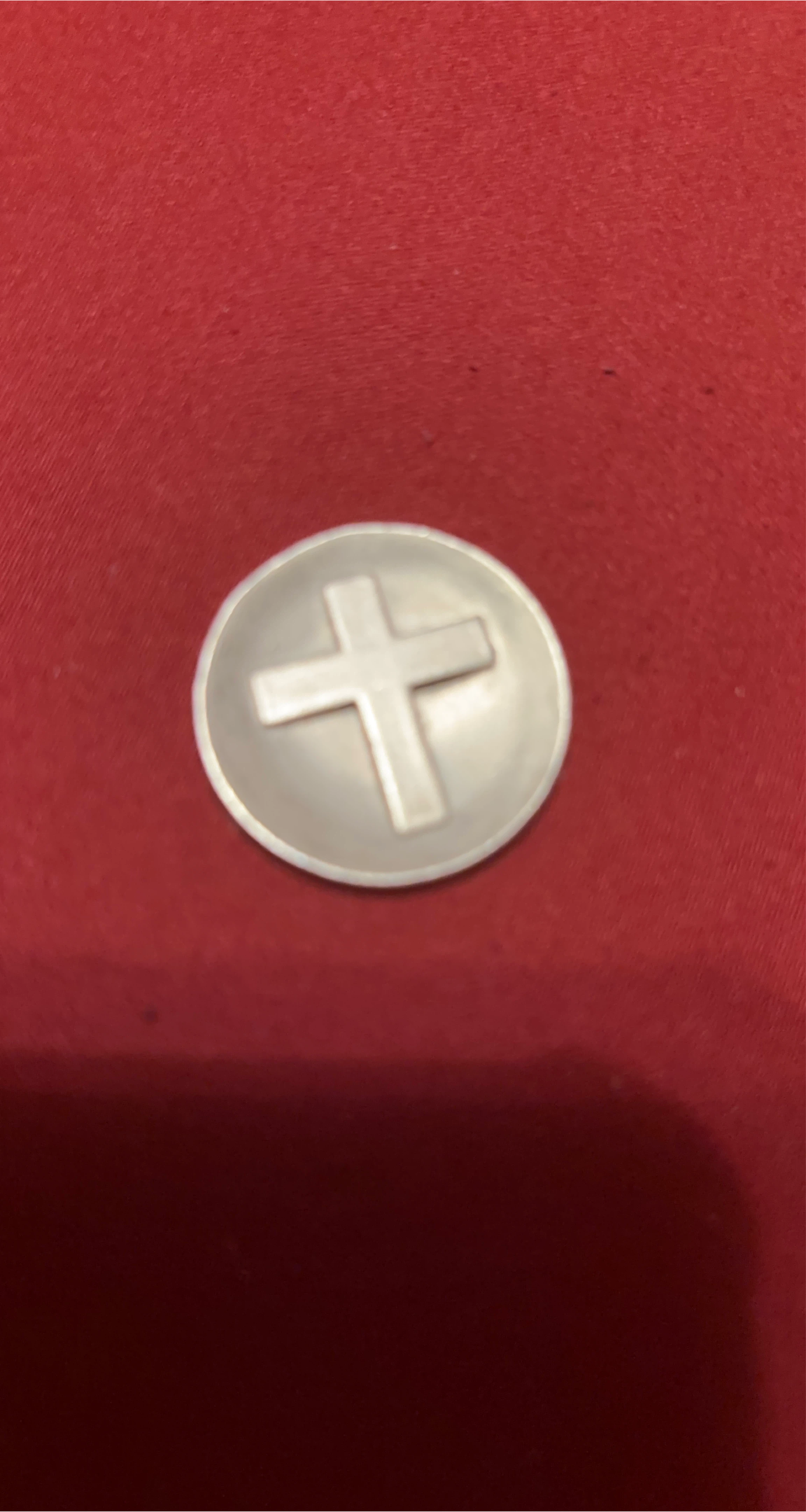 Silver Coin with Cross