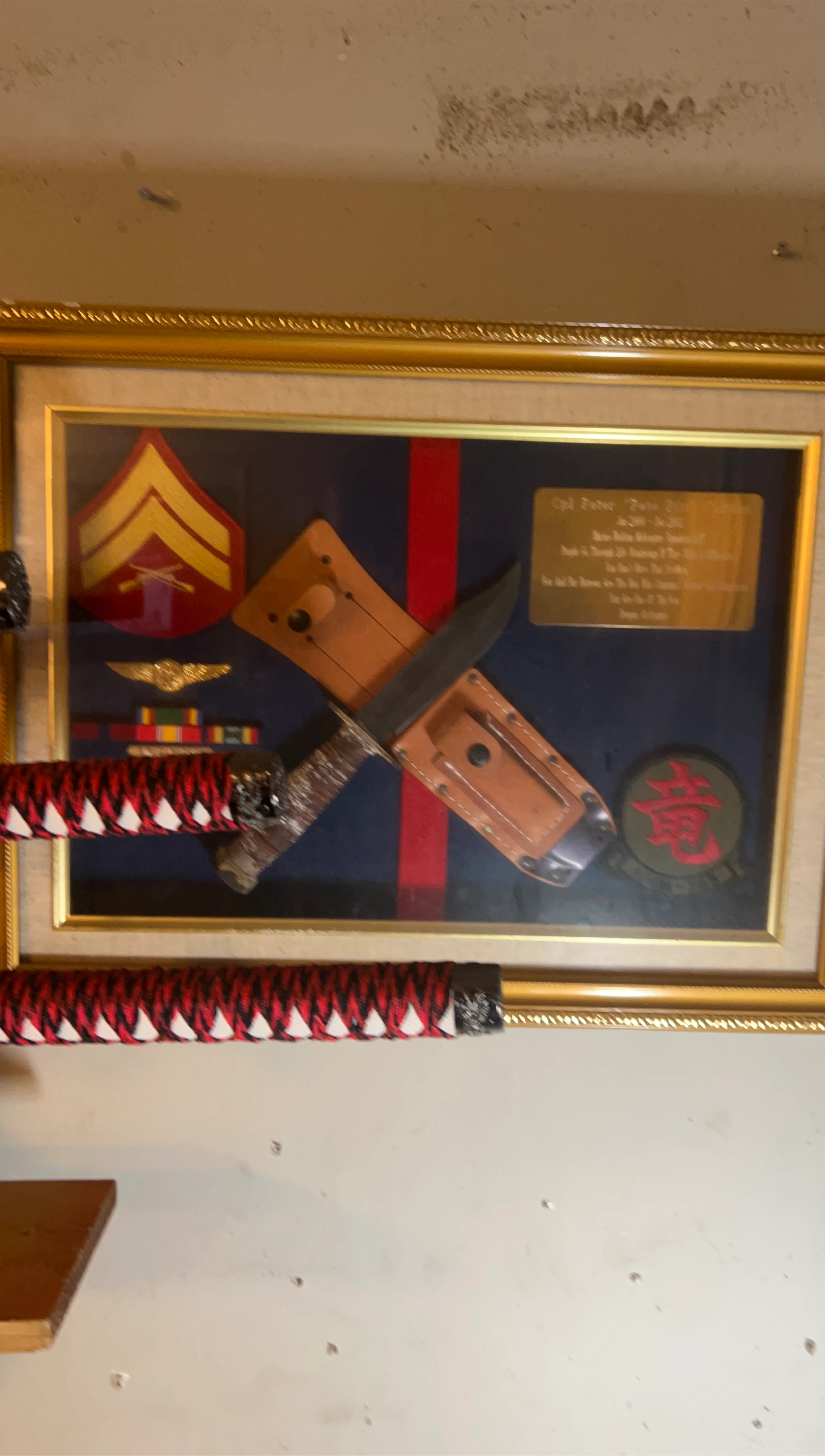 Framed Military Display with Knife