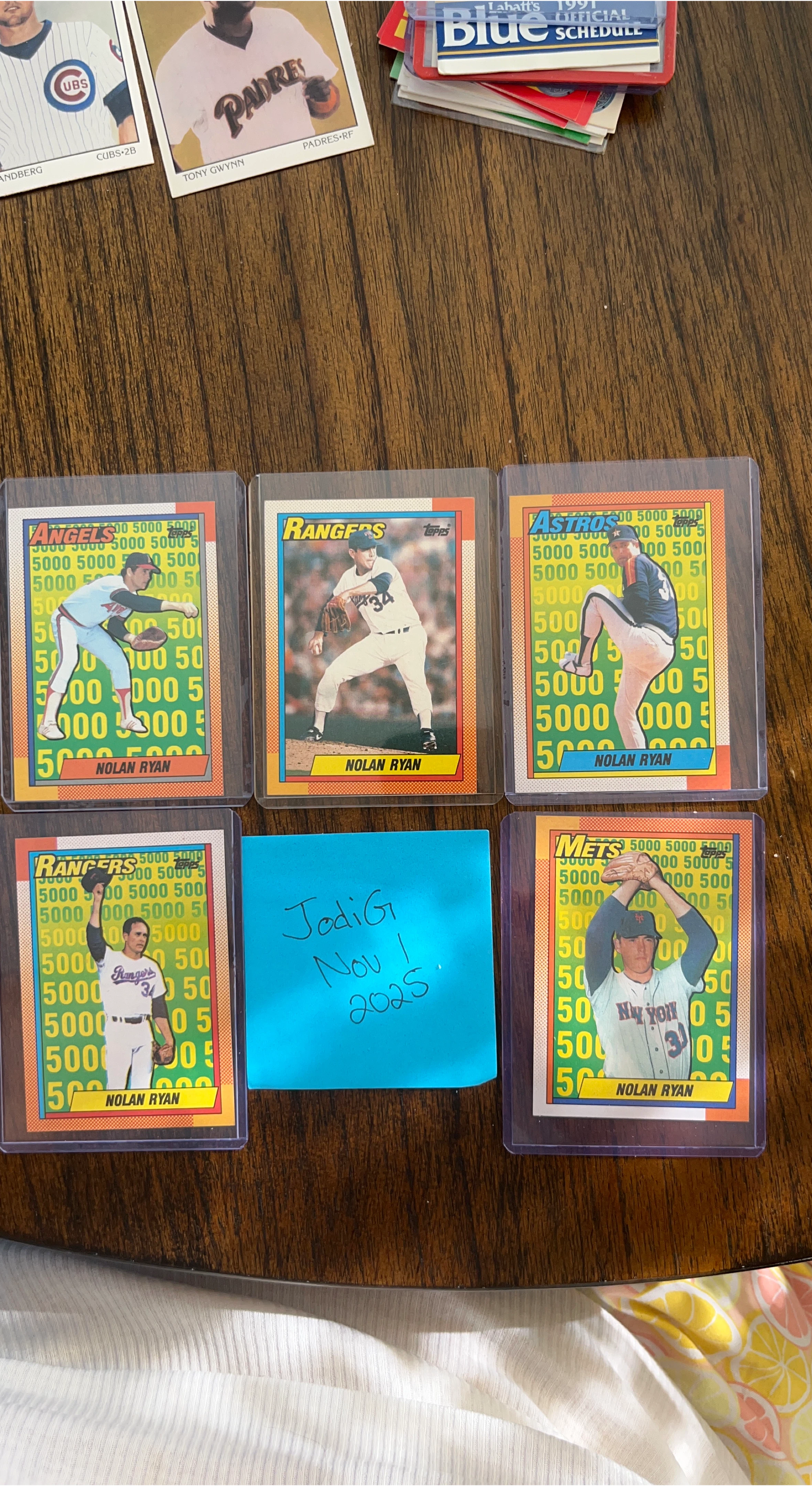 Topps 1990 Nolan Ryan Baseball Cards 5000 Strike Out Record