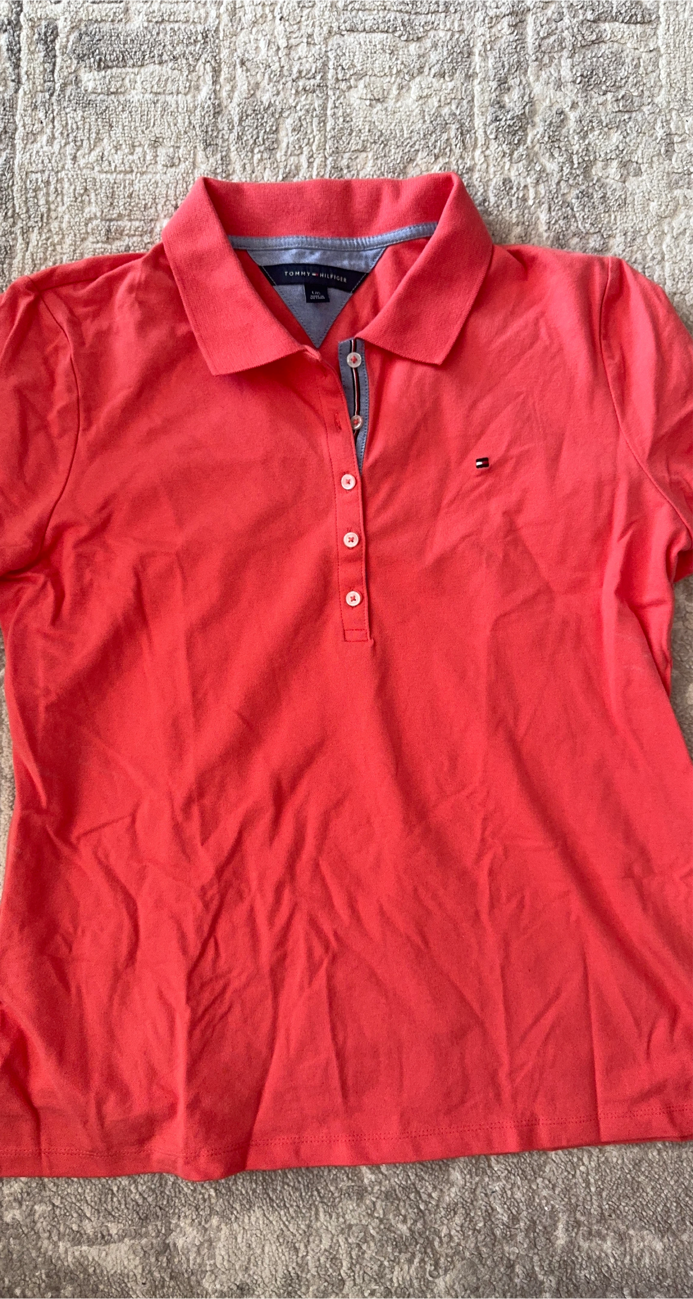 Women’s Tommy Hilfiger Coral Polo Shirt - Size L thumbnail