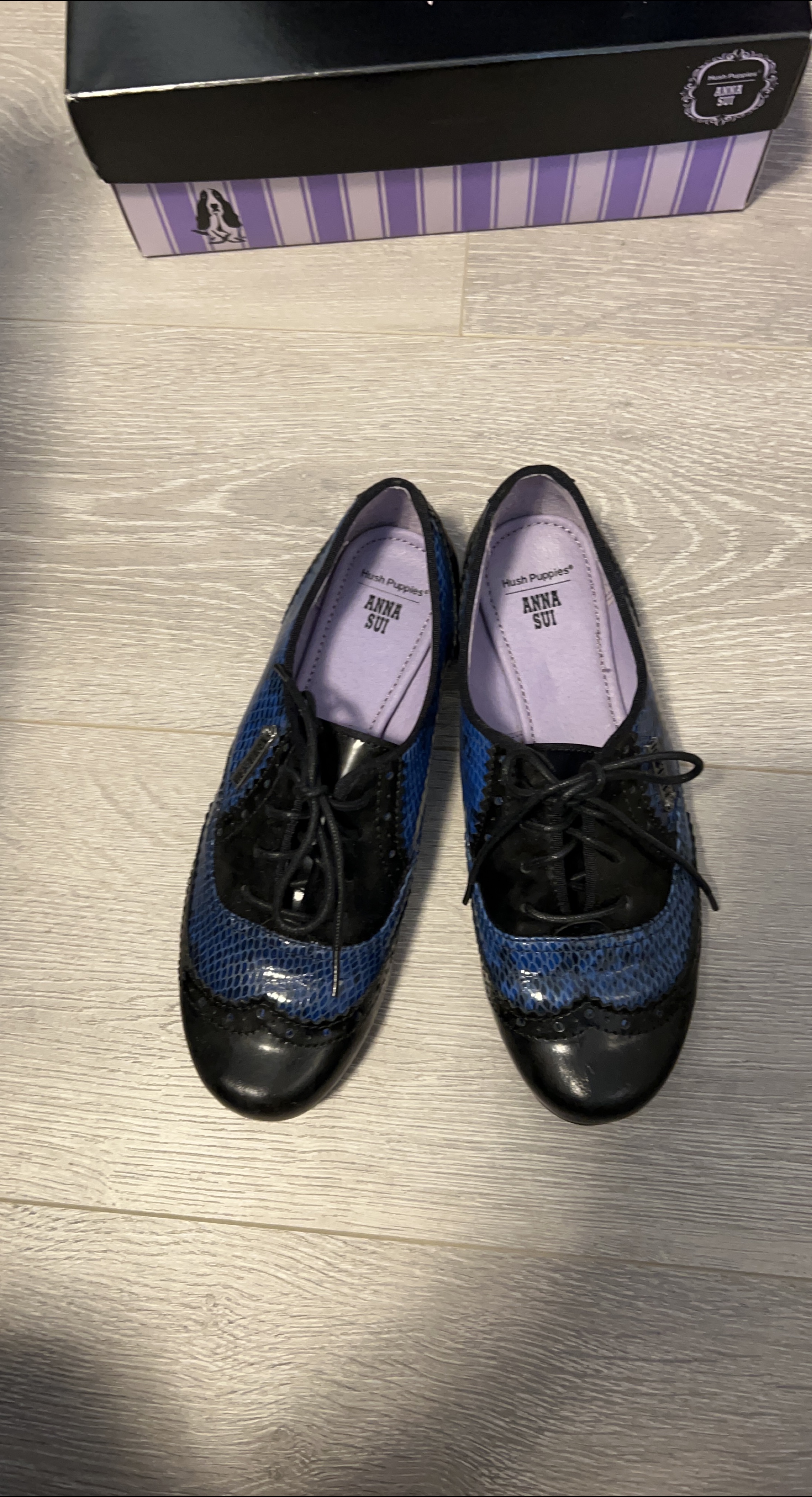 Hush Puppies Anna Sui Blue/Black Shoes thumbnail