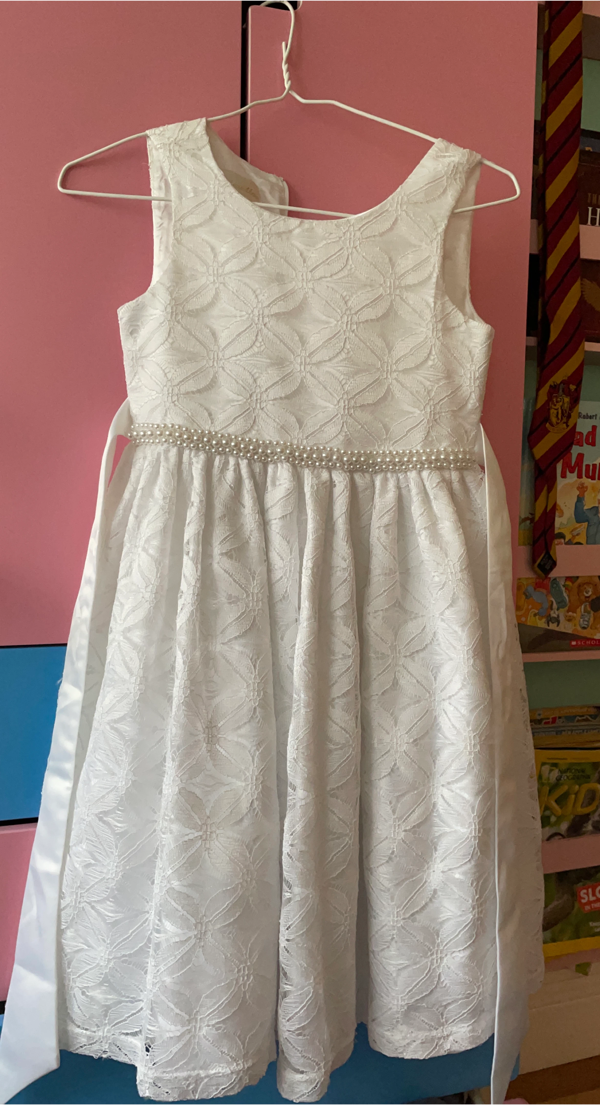 White Dress with Pearl Belt thumbnail