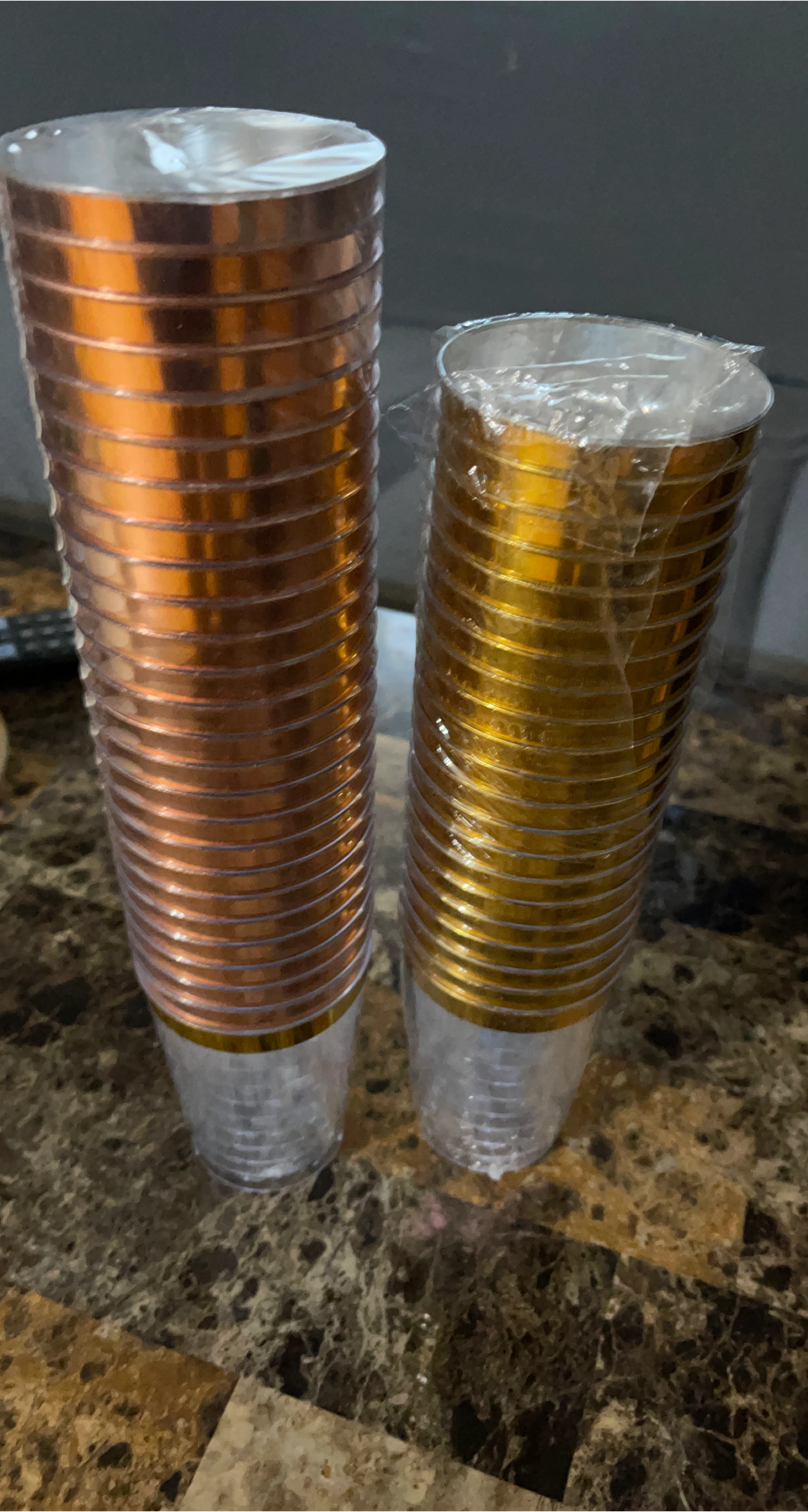 New Rose Gold & Gold Plastic10oz ,  Cups 47 pcs thumbnail