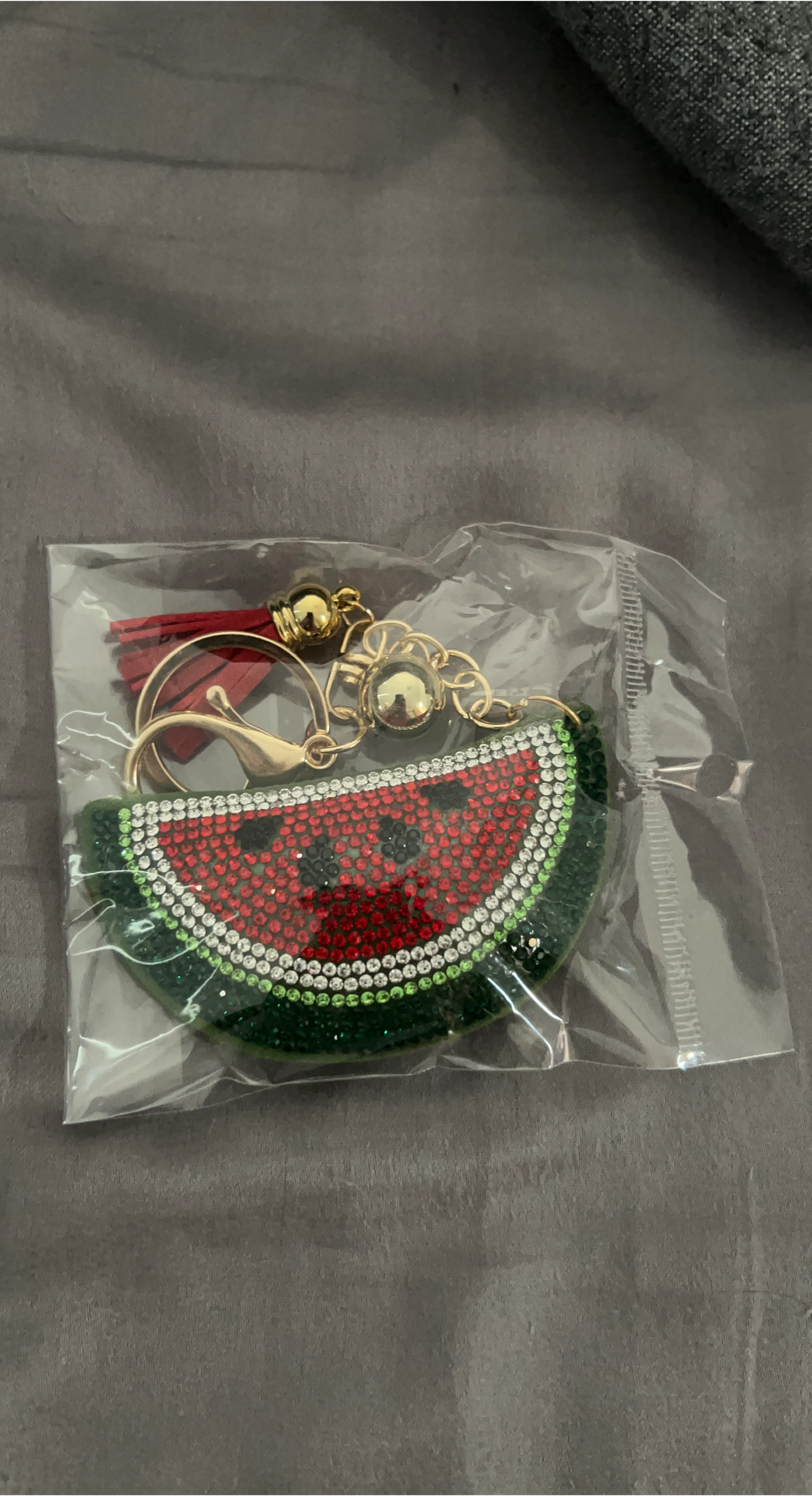 Watermelon Keychain with Rhinestones - New thumbnail