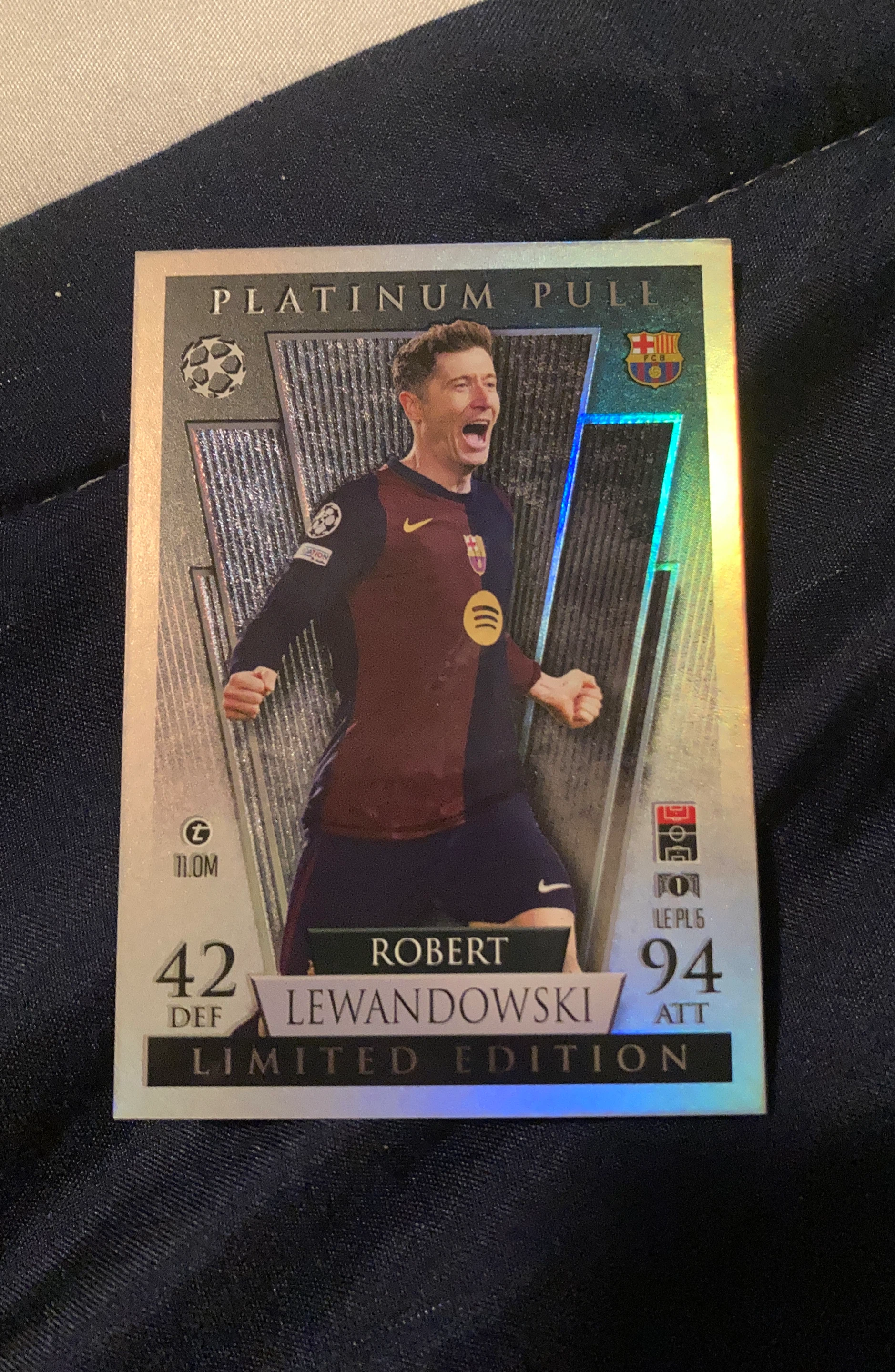 Robert Lewandowski Limited Edition Platinum Pull Card thumbnail