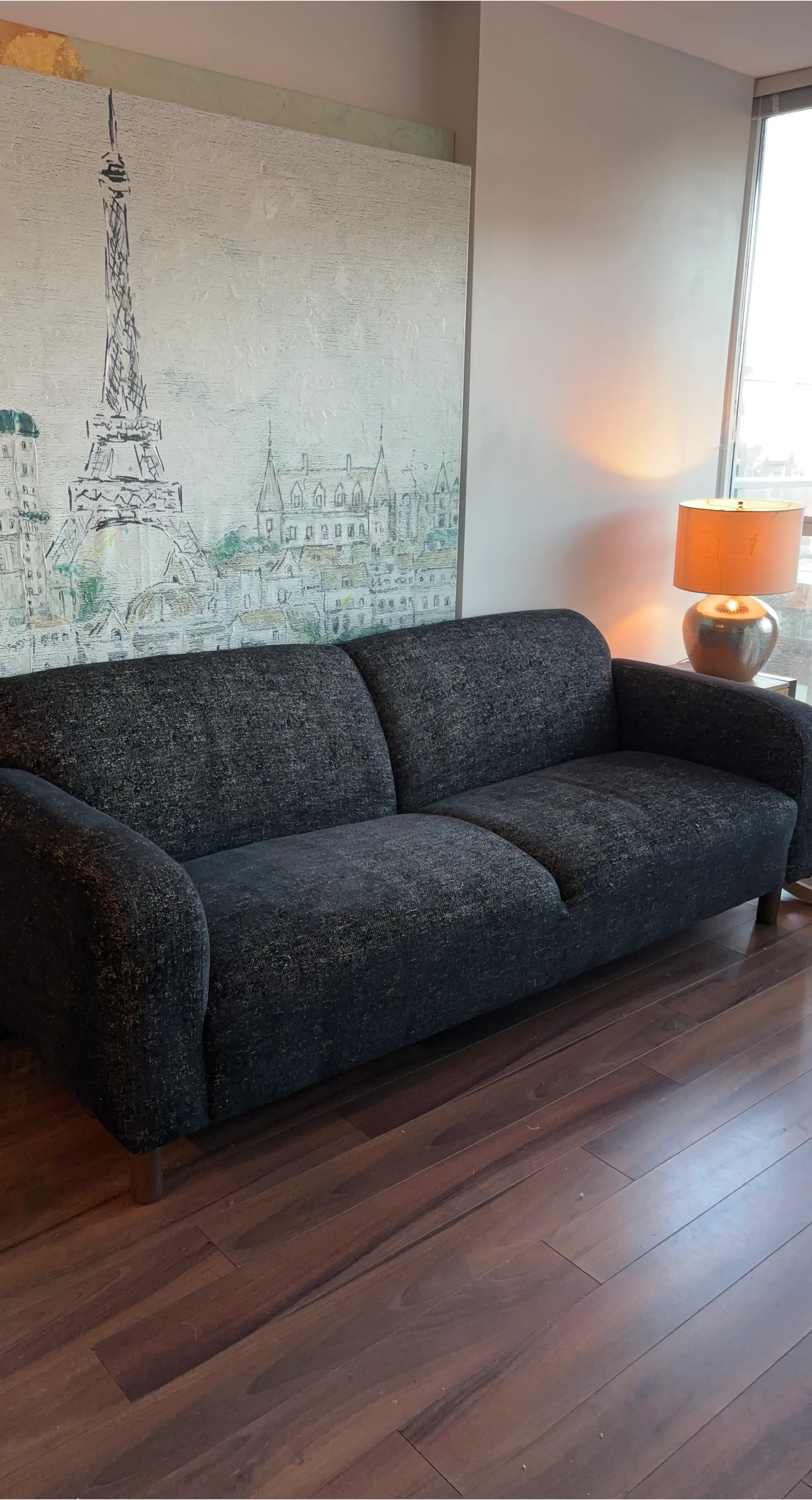 Dark Grey Two-Seater Sofa