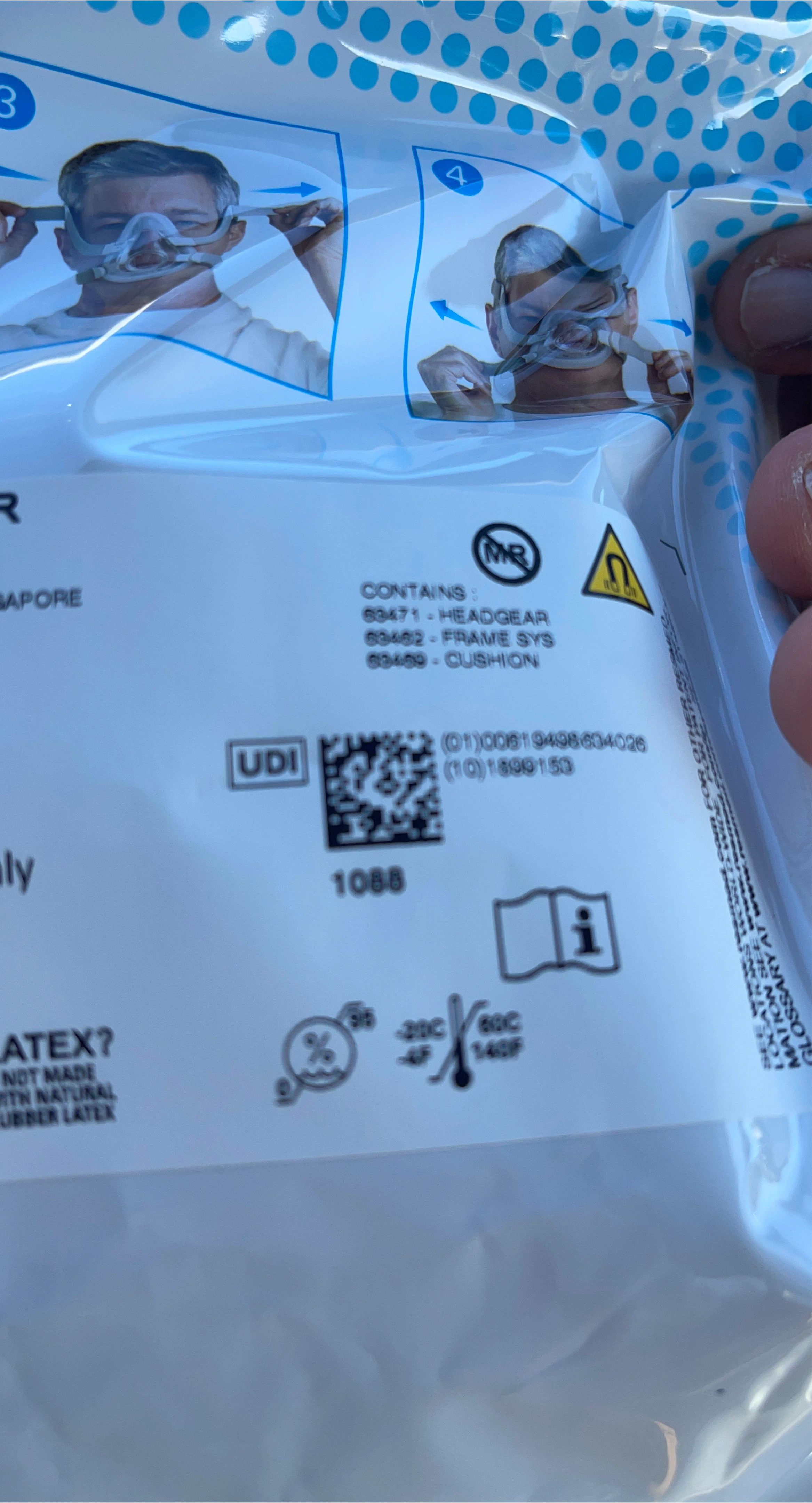 CPAP Mask Headgear, Frame, Cushion Set