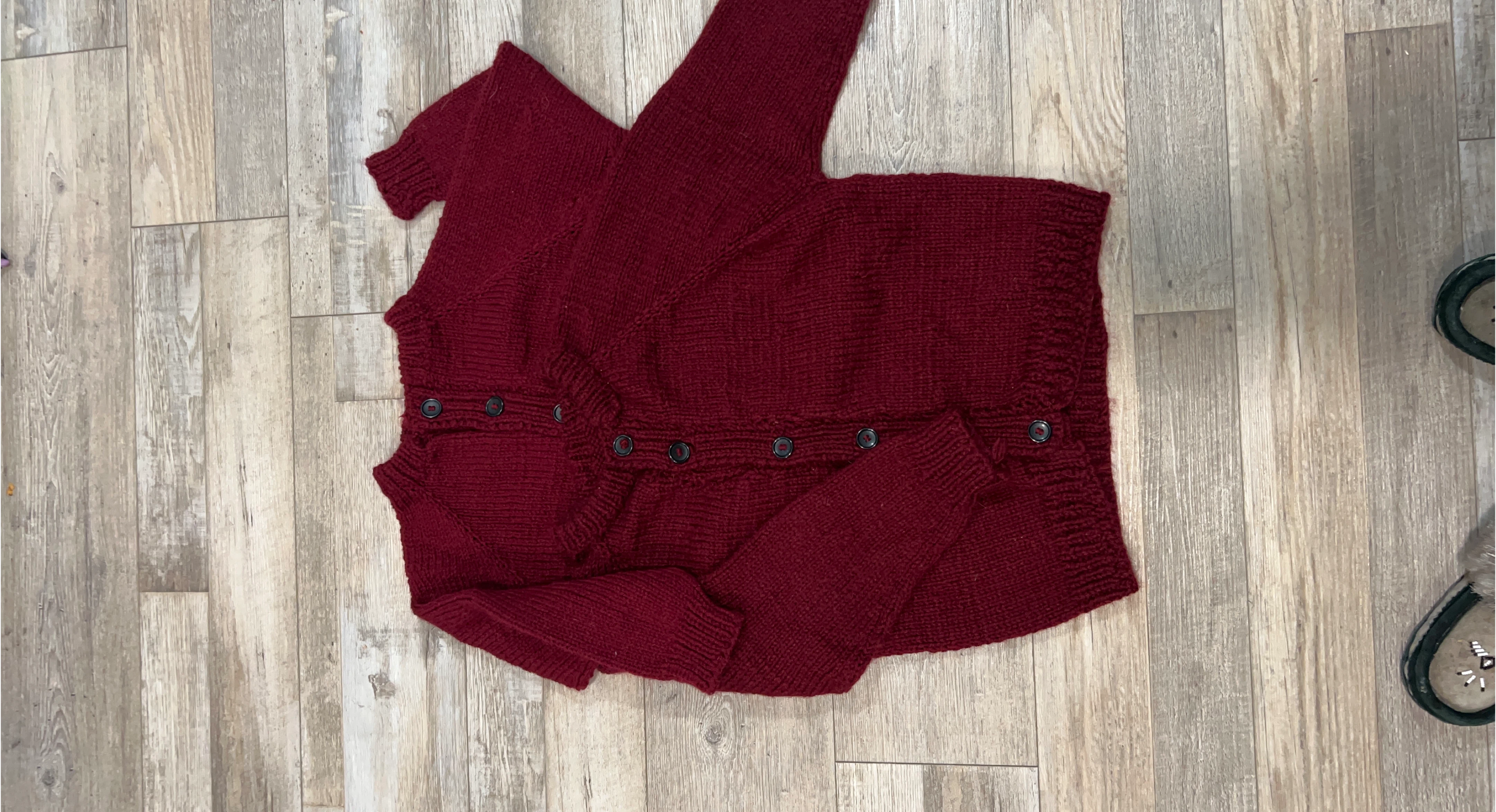 Burgundy Knit Cardigan