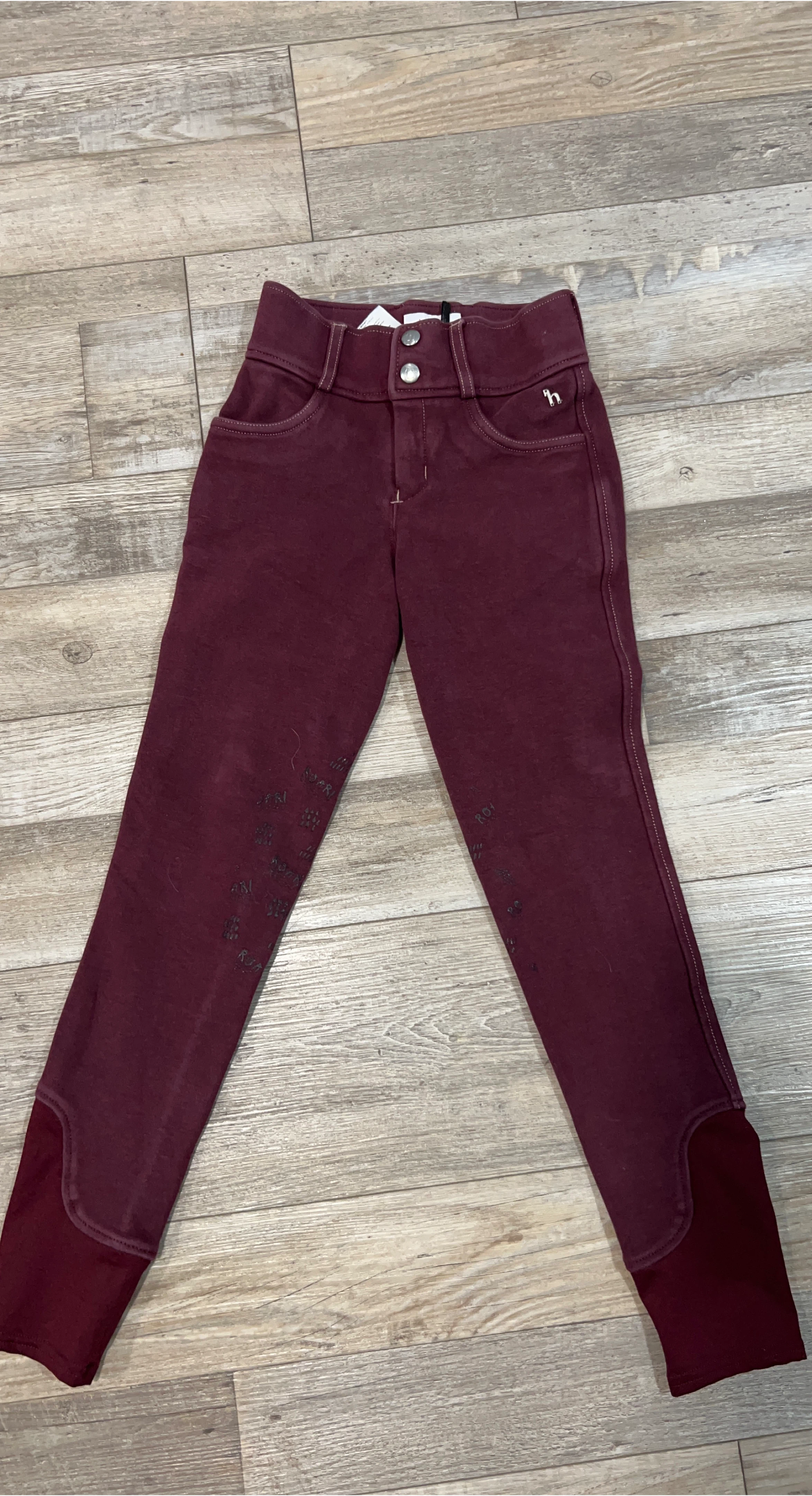 Girls size 8 Horze Equestrian Riding Pants Burgundy