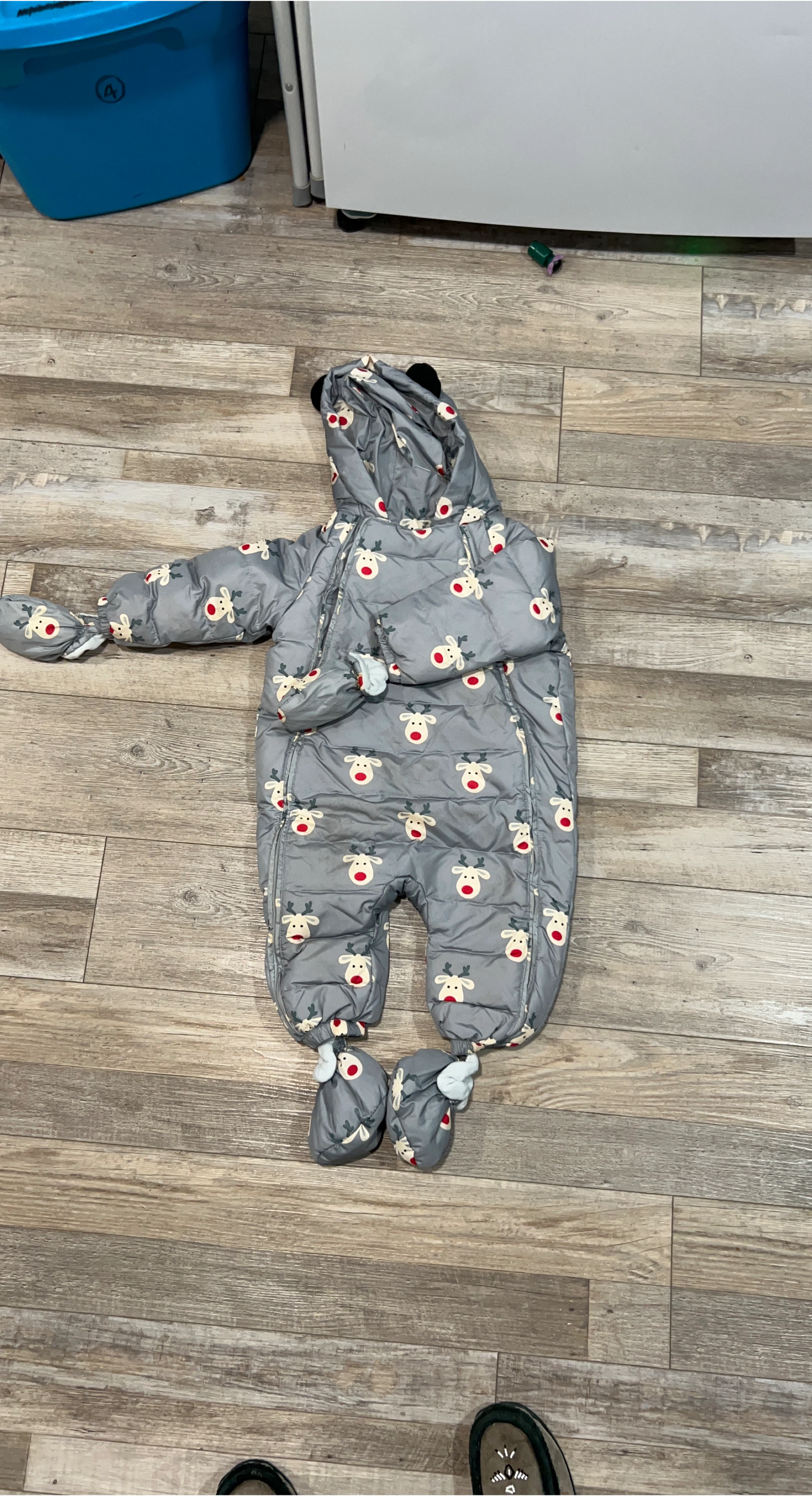 Reindeer Print Baby Snowsuit
