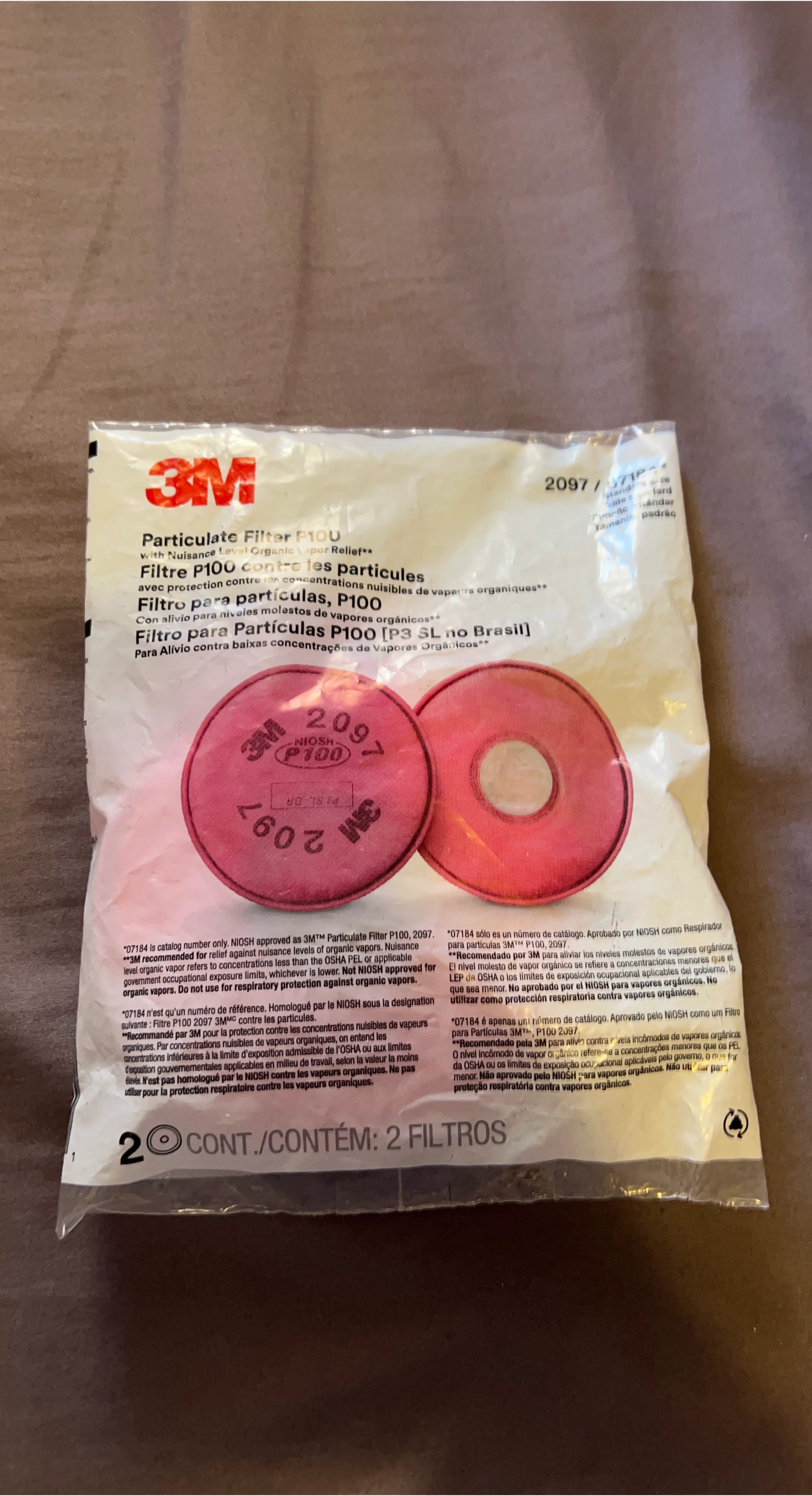 2 packs of 3M Particulate Filter P100 - 2 Filters