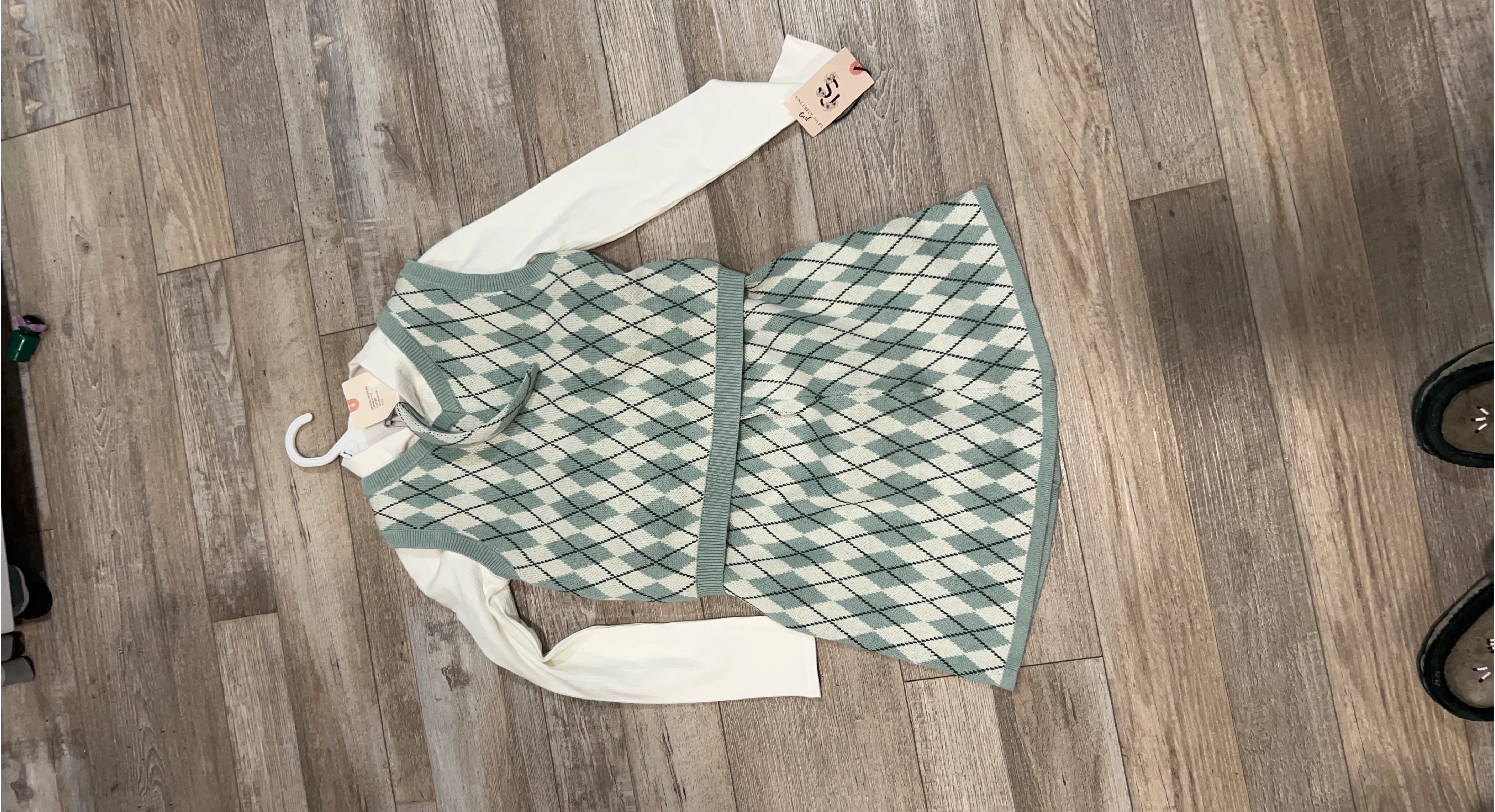 New Sincerely Jules Girl Argyle Dress size 12