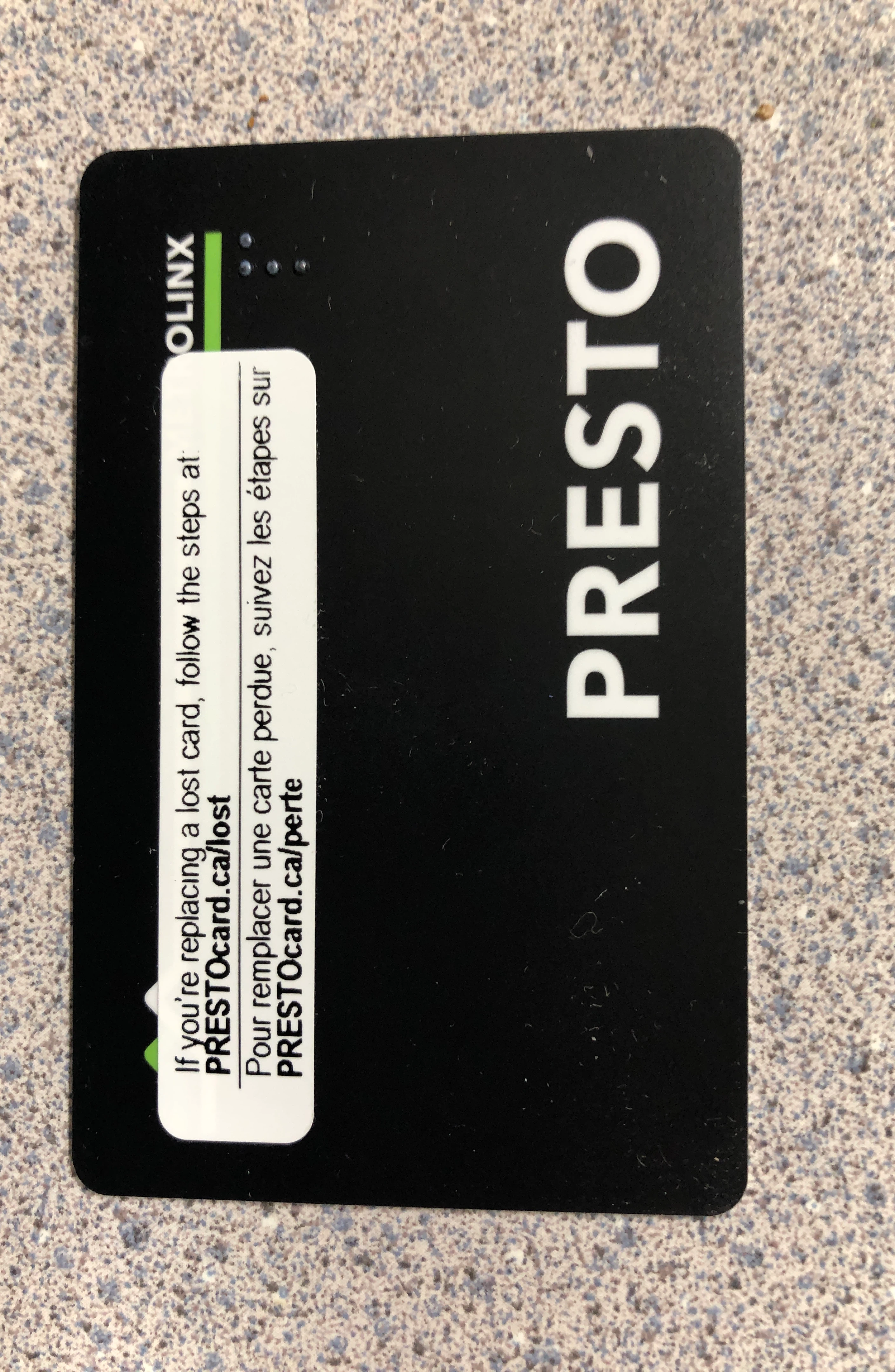 An empty PRESTO Card - no money uploaded thumbnail