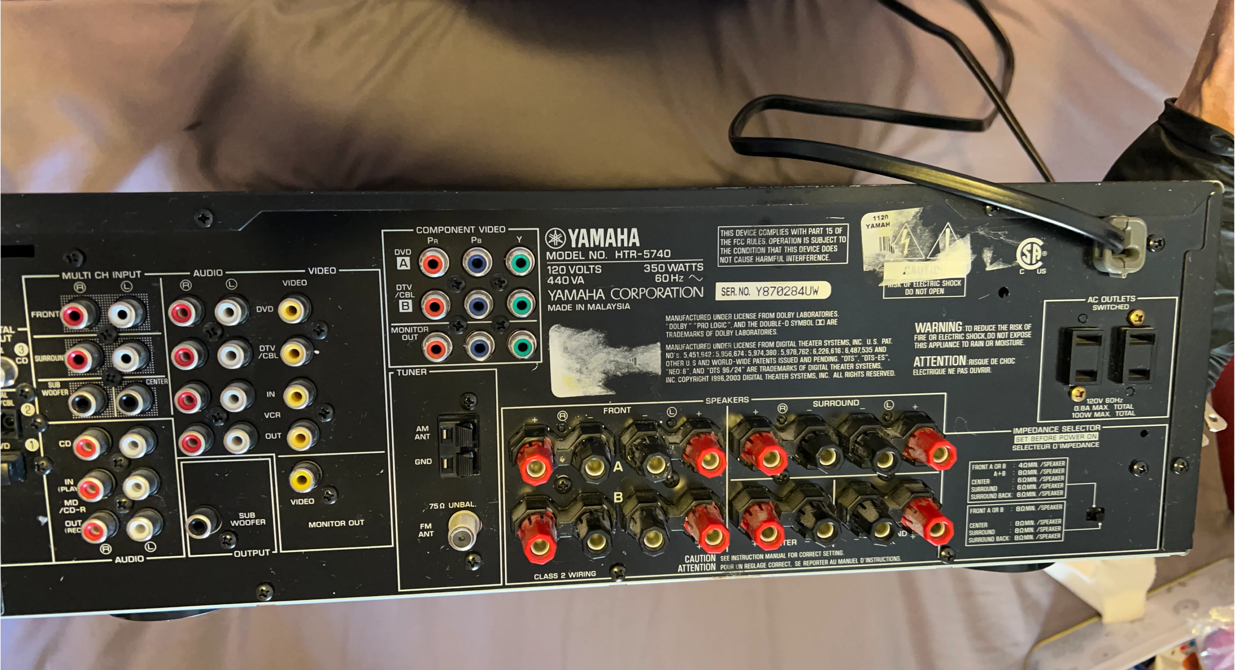 Yamaha HTR-5740 Receiver