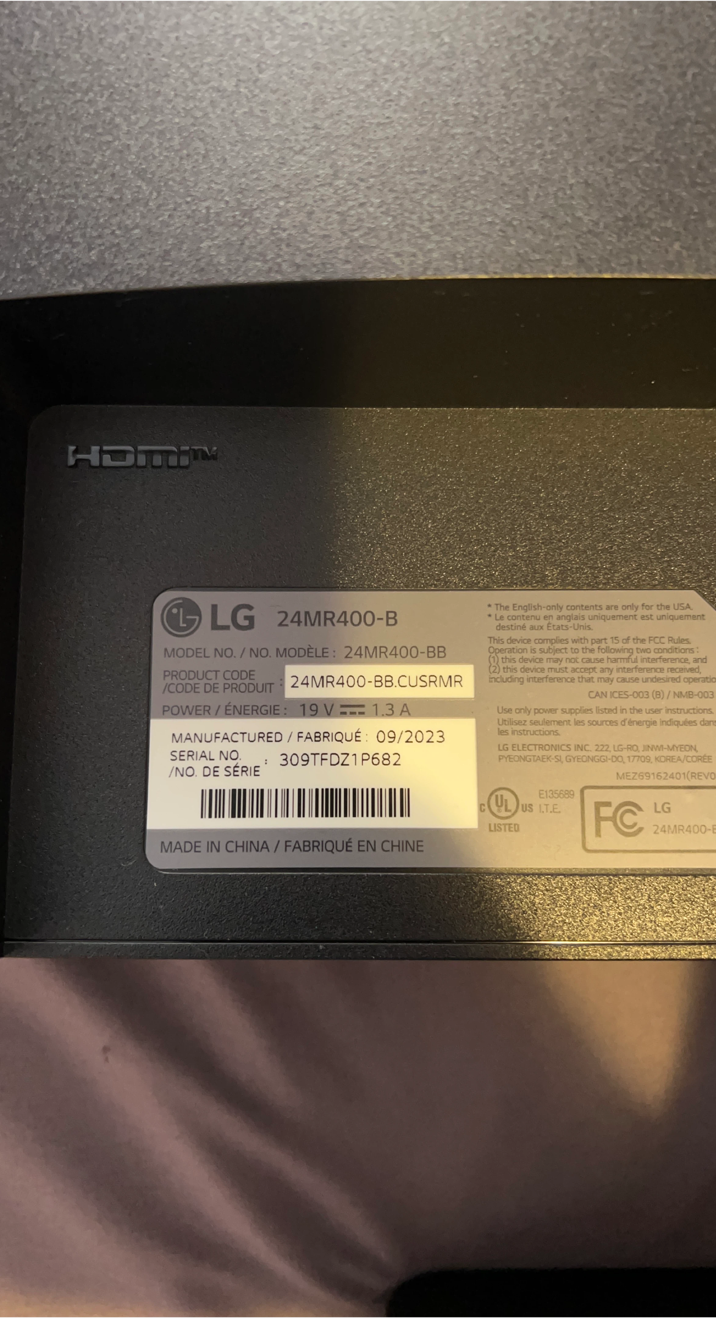 LG 24MR400-B Monitor