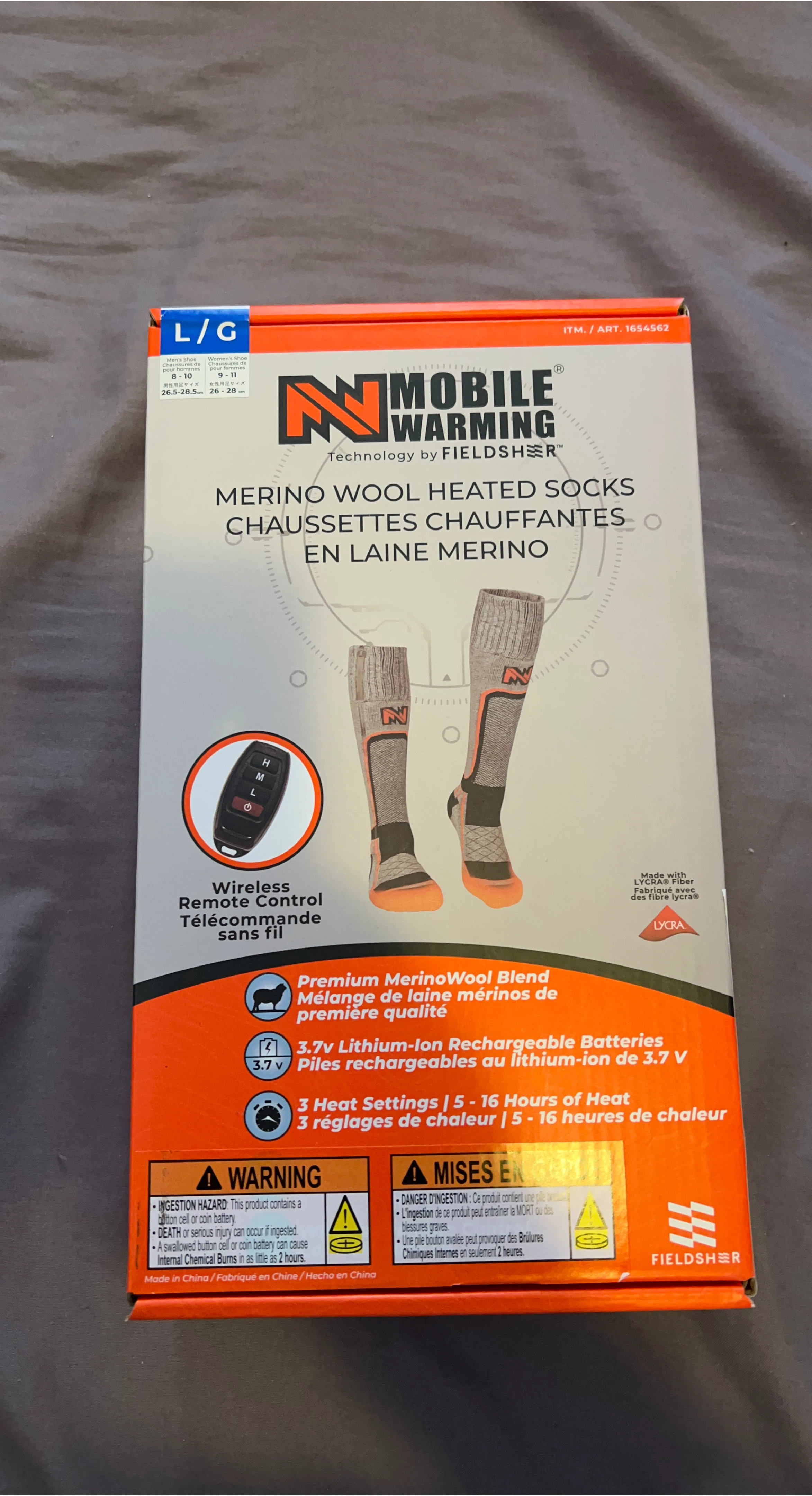 Mobile Warming Merino Wool Heated Socks - L/G image indicator(1)