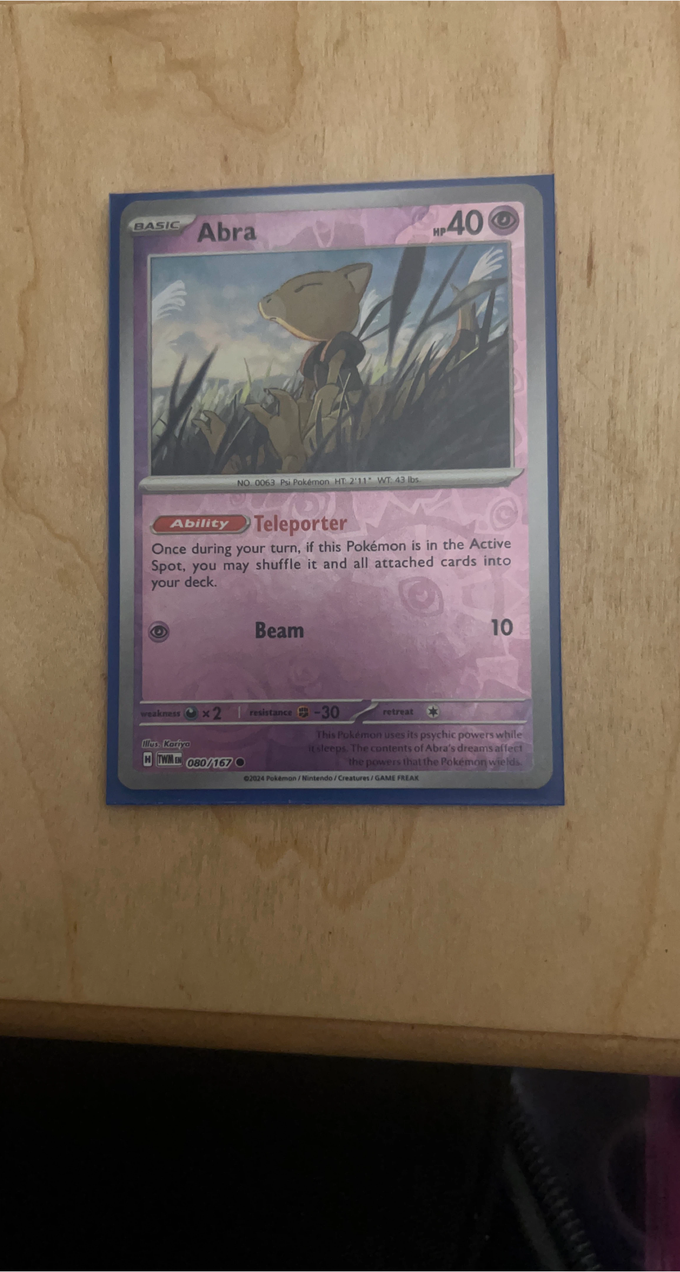 Abra Pokémon Card - TWM 080/167