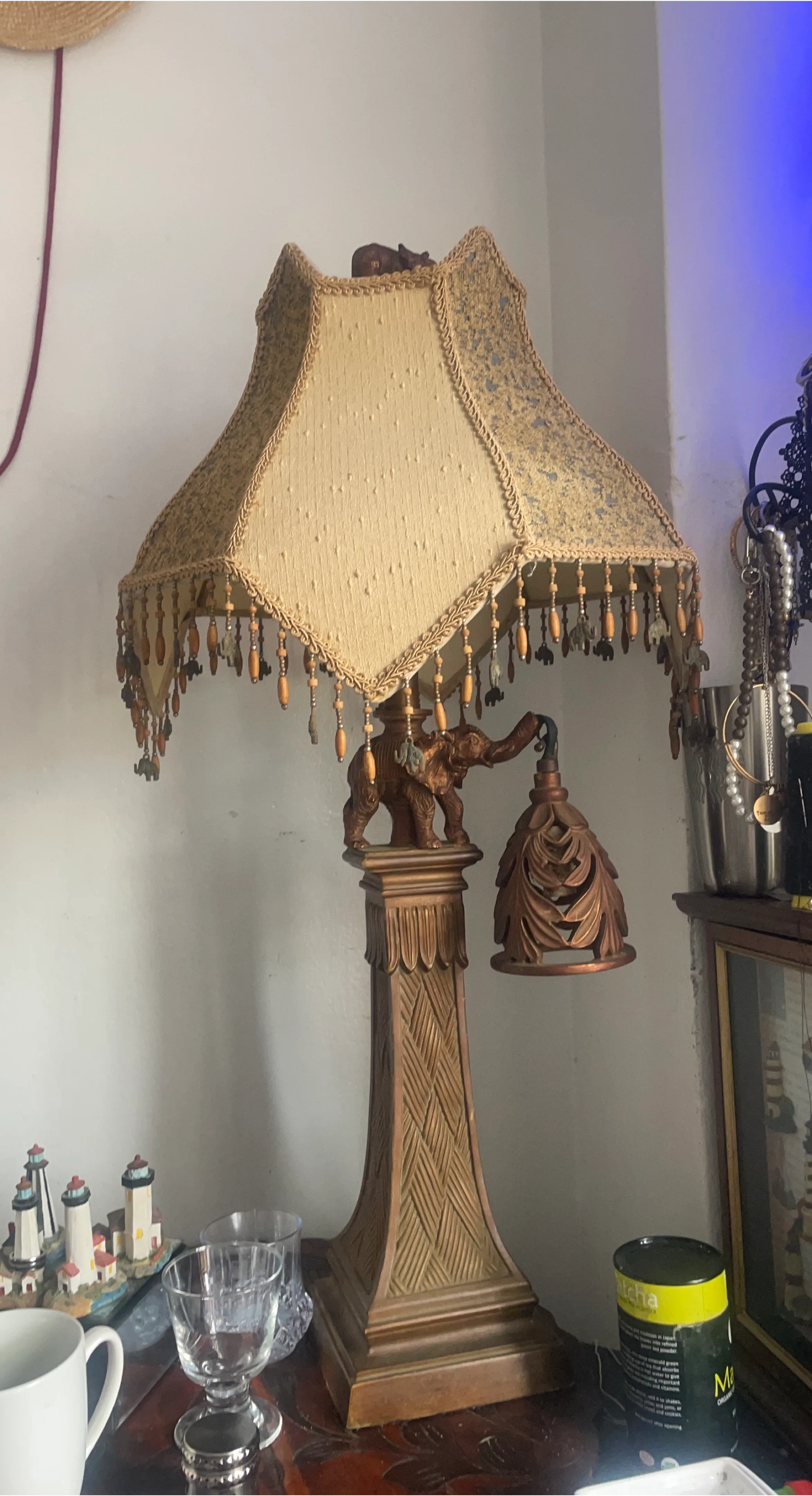 Vintage Elephant Table Lamp