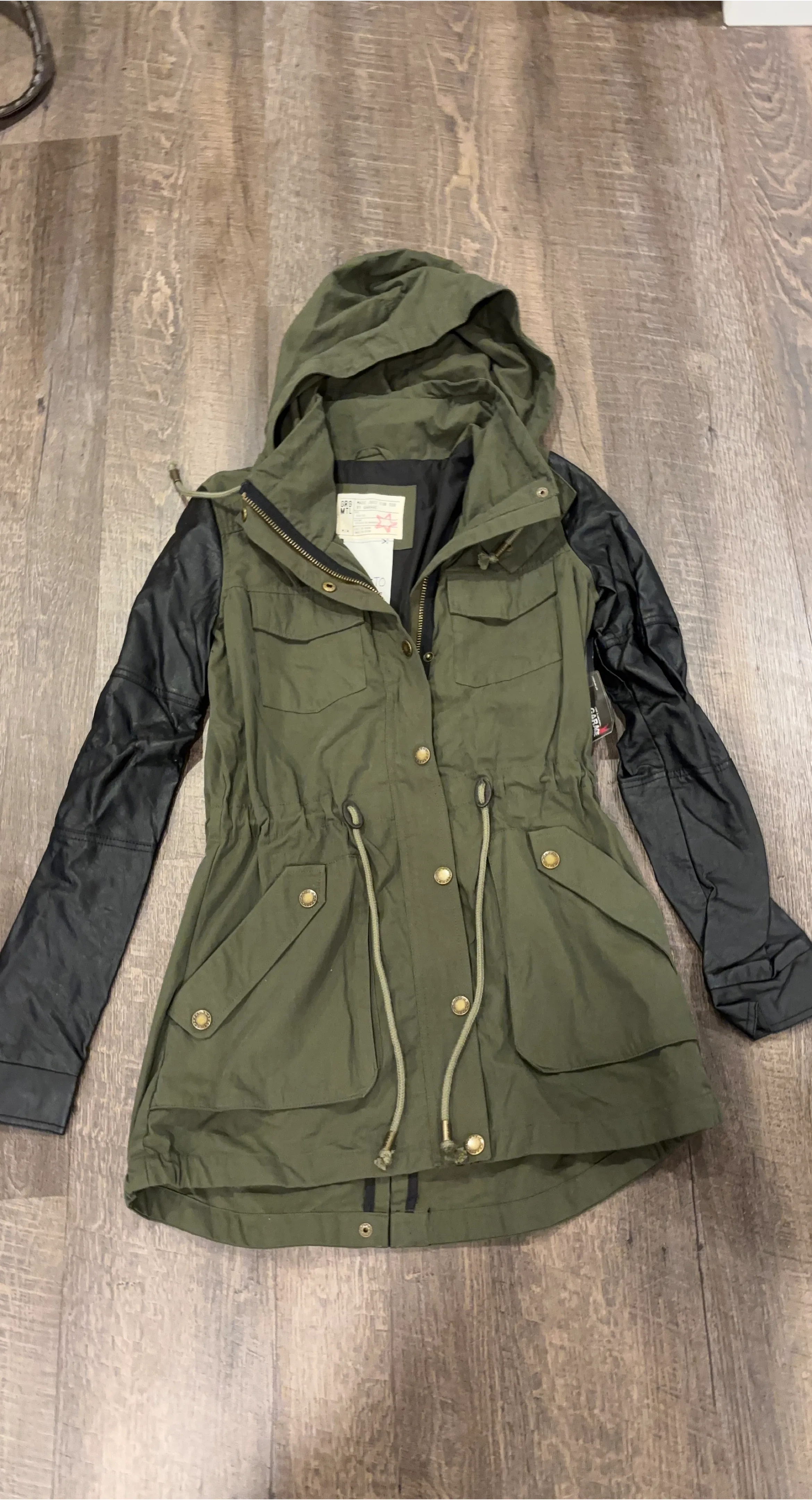 Garage Olive Green Hooded Jacket