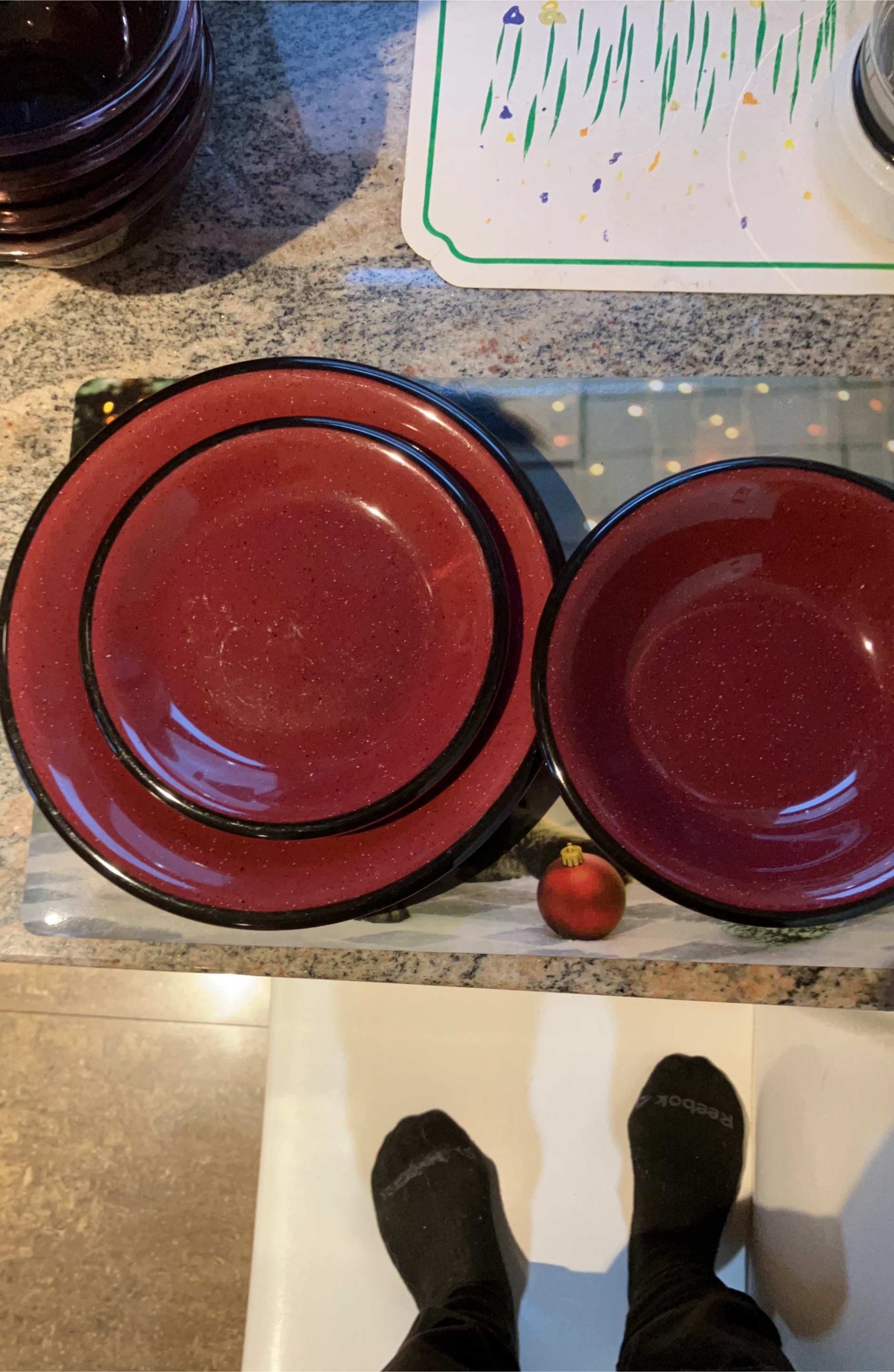 Red Speckled Enamelware Dishes image indicator(1)