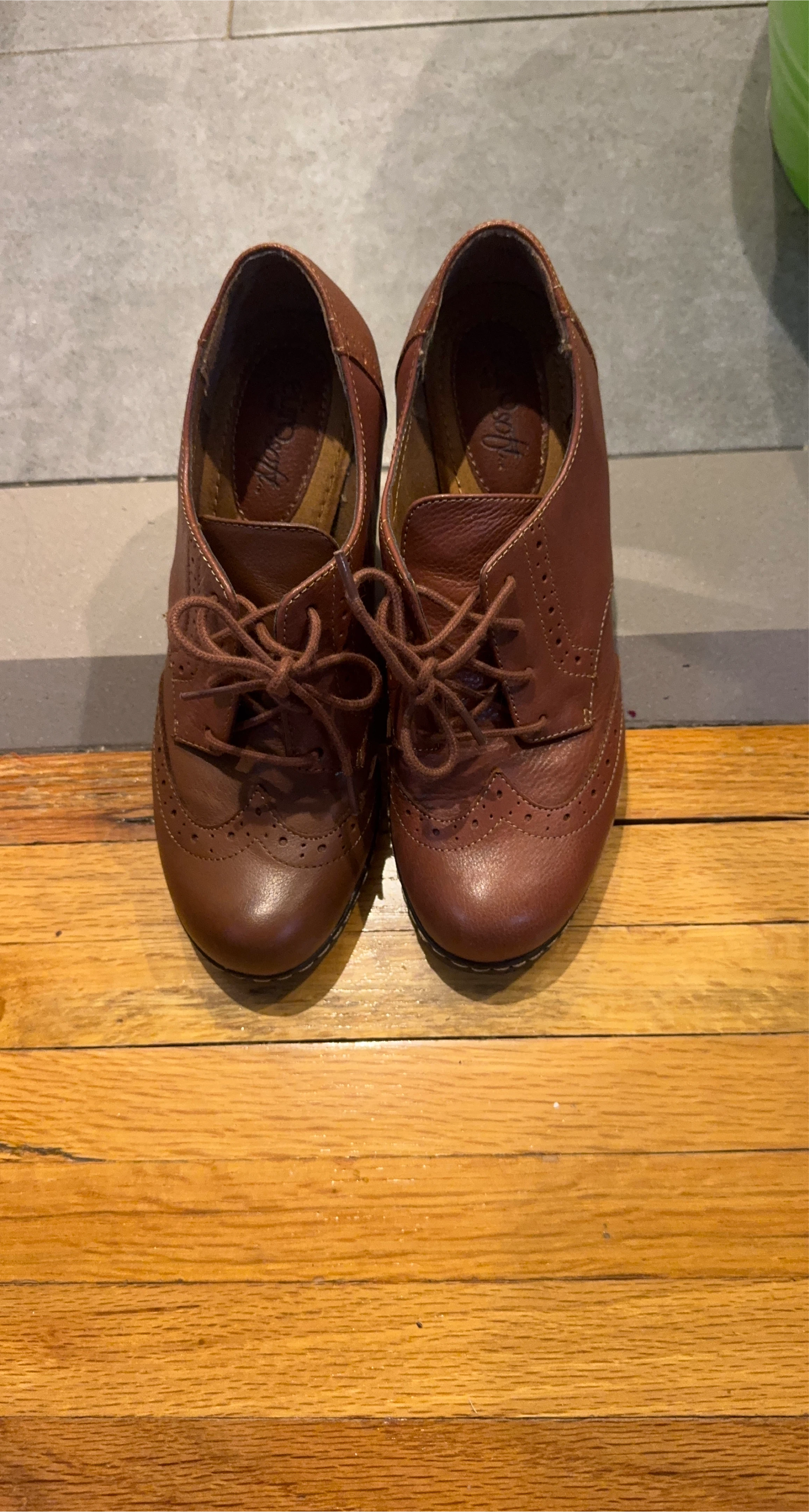 Euro soft Brown Leather Oxfords