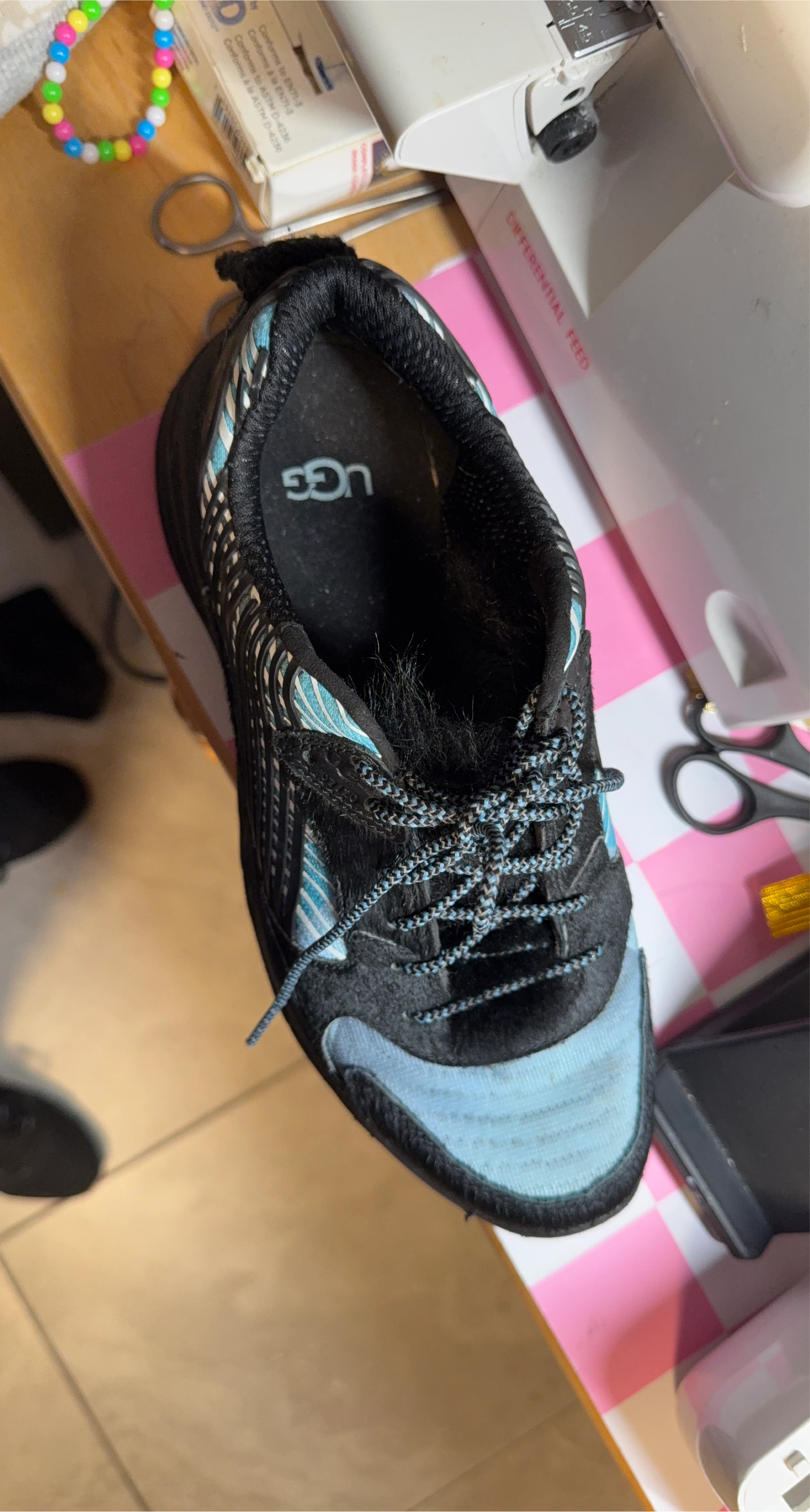 Ugg Black & Blue Sneakers - Women's Size 6