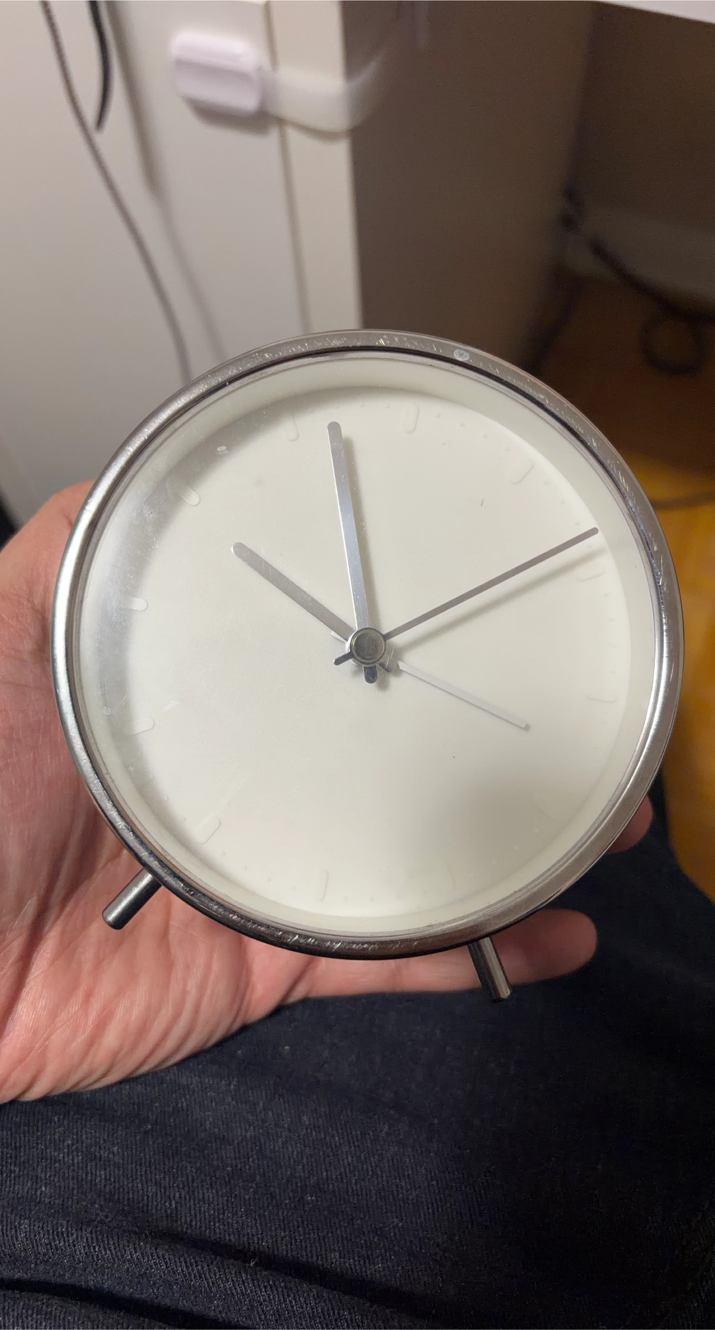 Silver Analog Table Clock