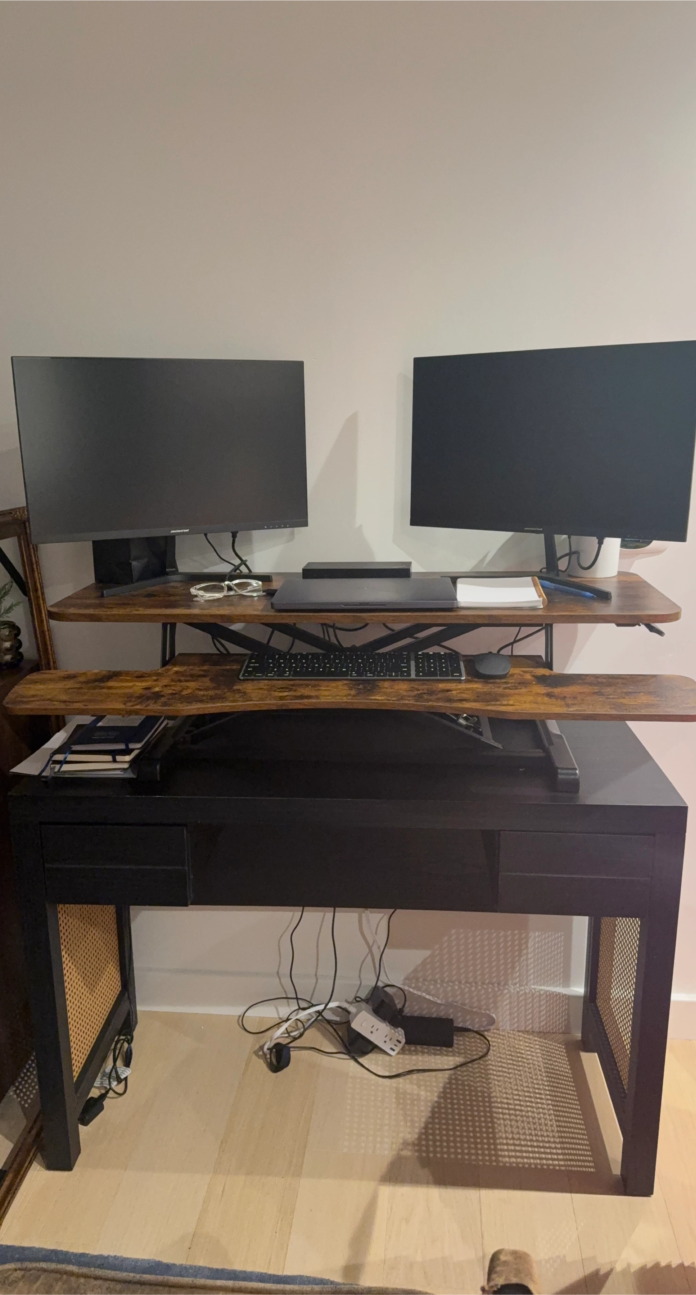 VIVO 42-inch Desk Converter - Rustic Brown thumbnail