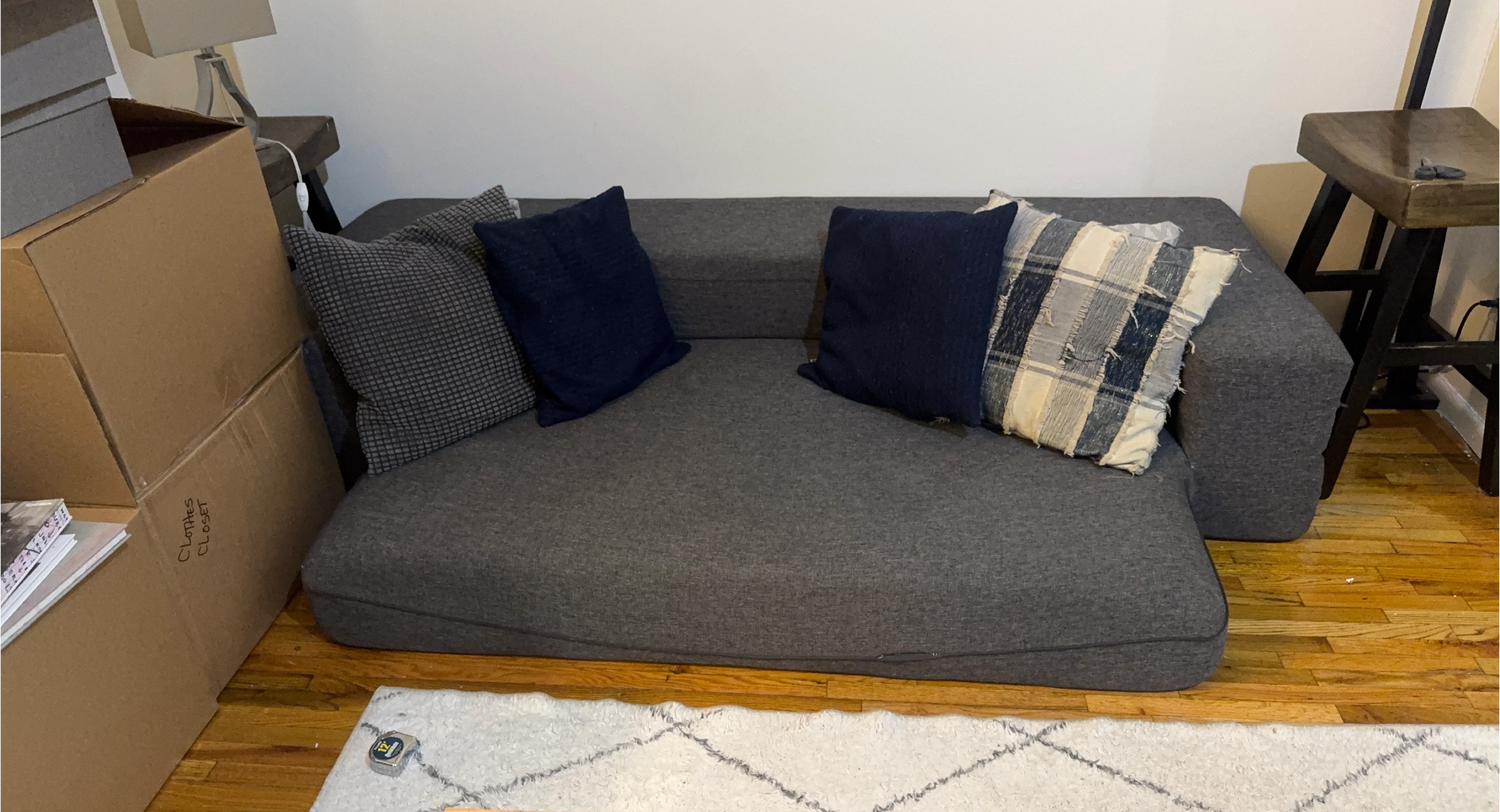 Gray Couch with Pillows