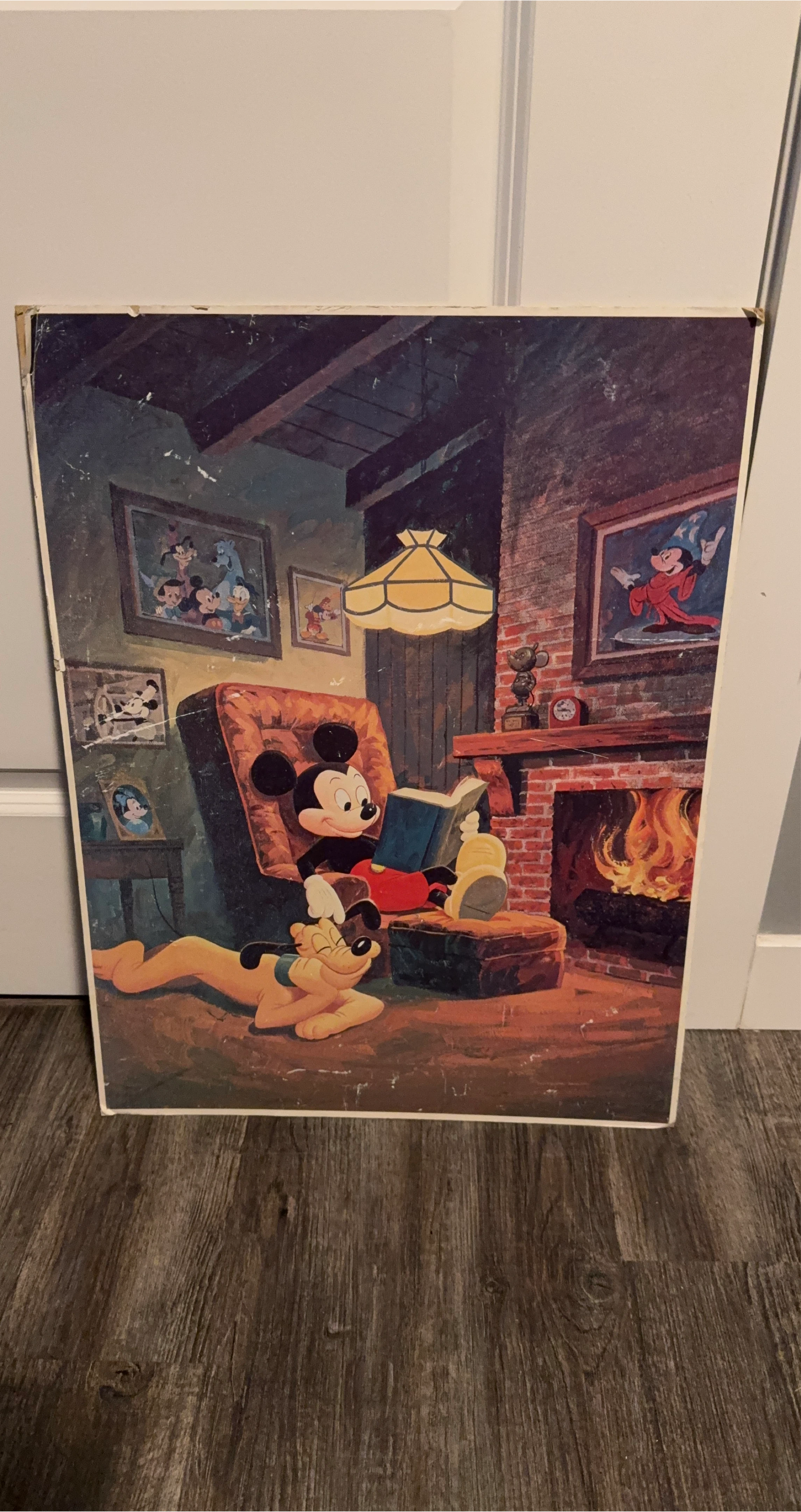 Vintage Mickey Mouse & Pluto Framed Print