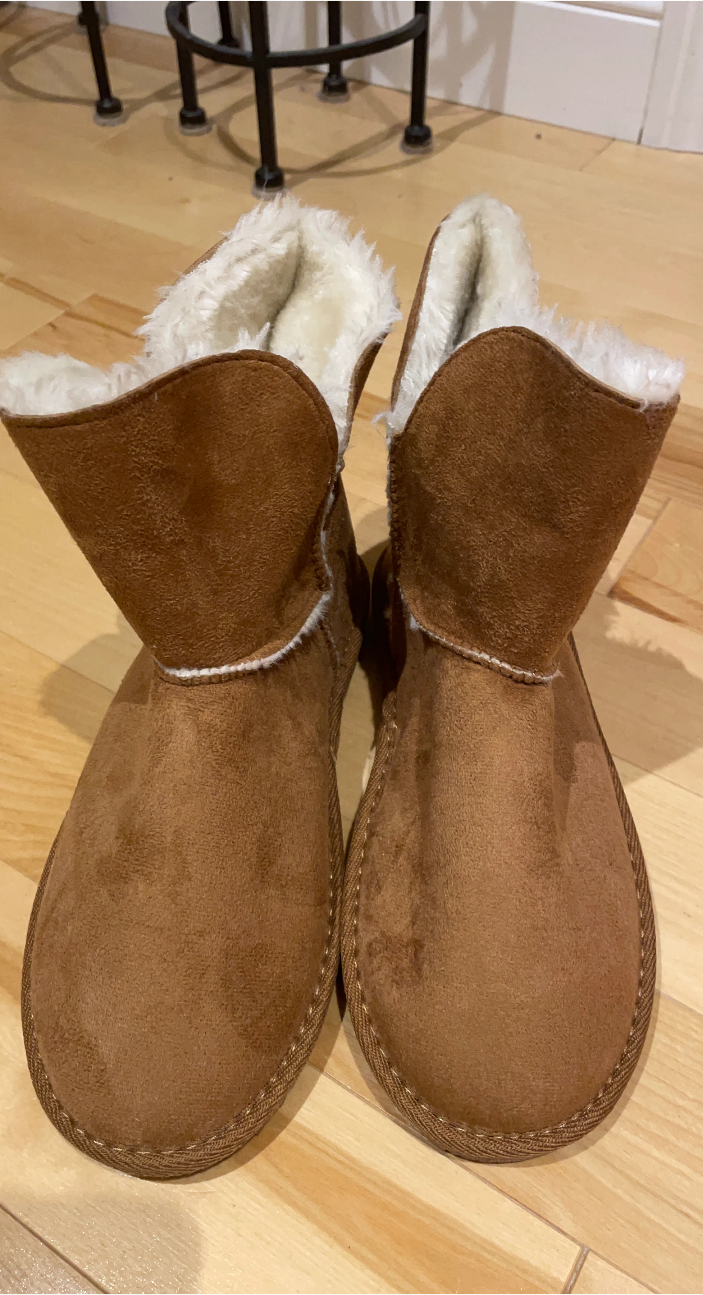 Brown Faux Suede & Fur Lined Boots thumbnail