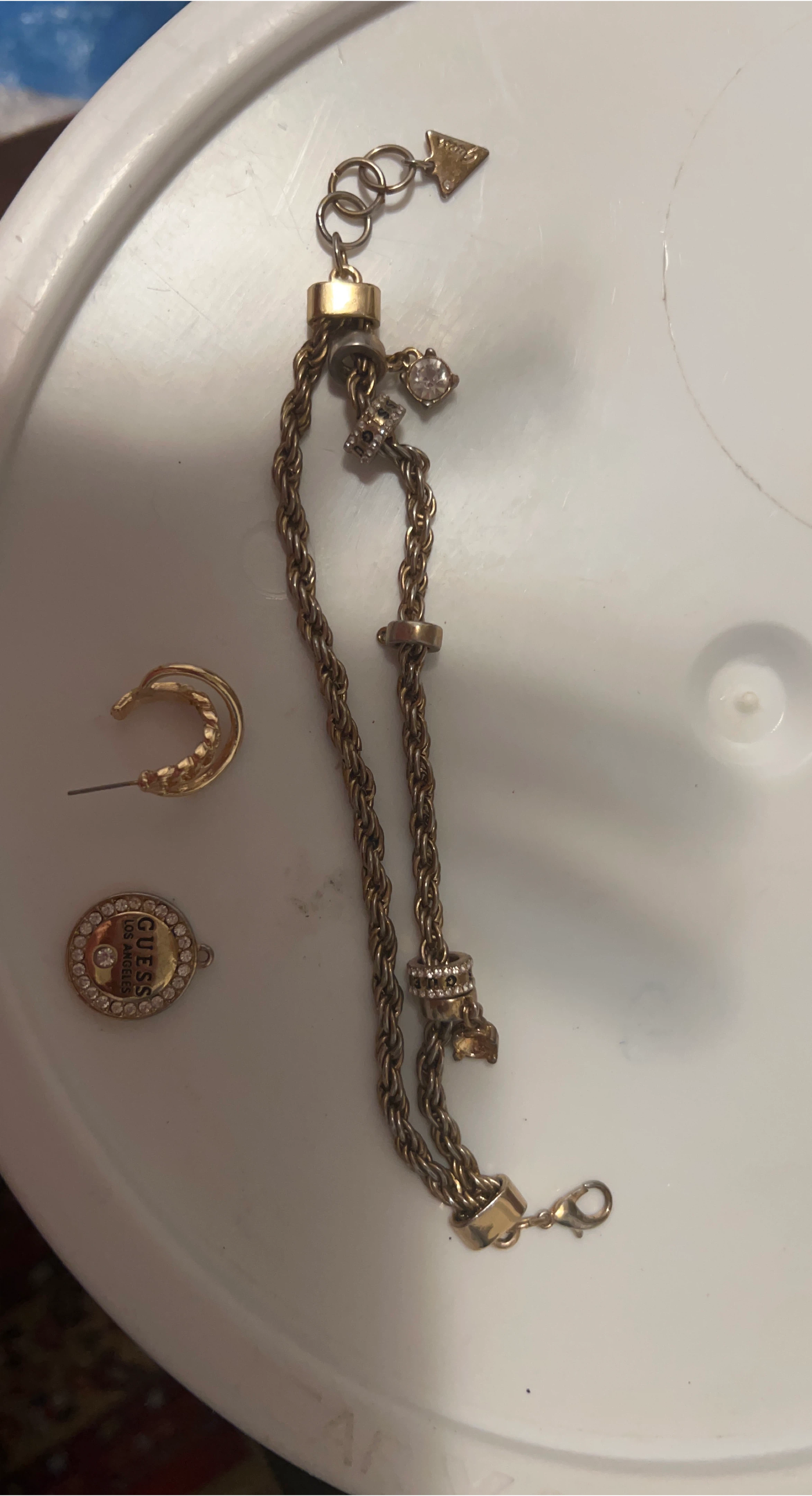 Guess Gold Bracelet & Earring Set