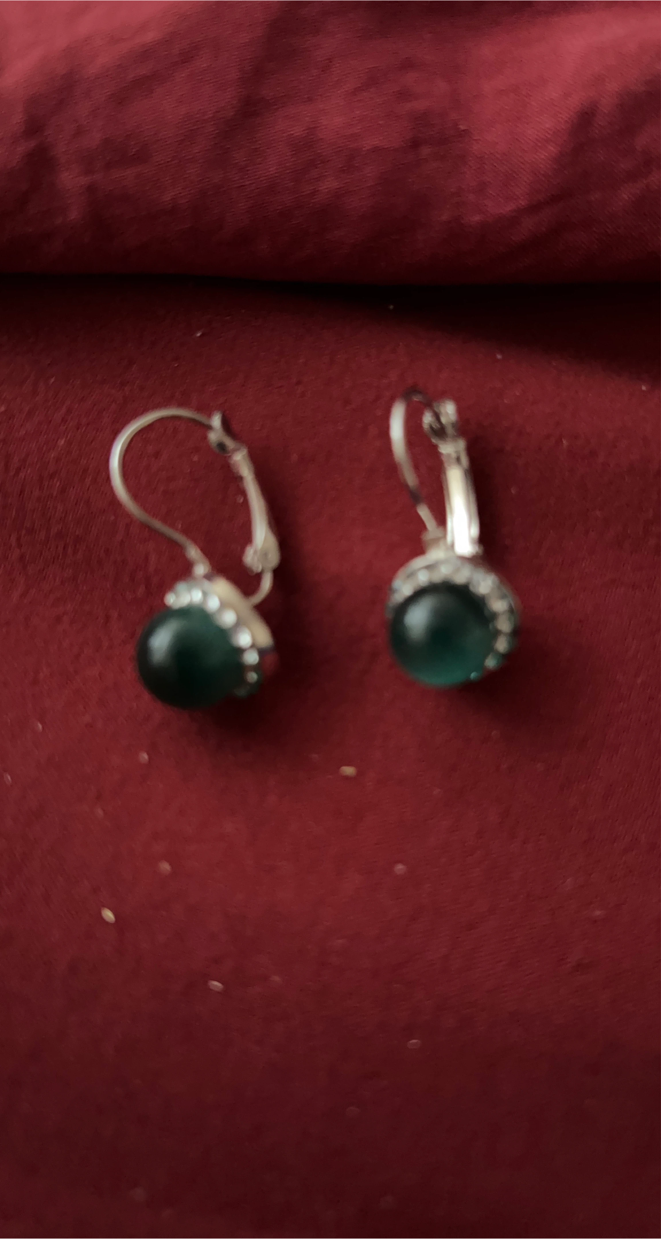 Green Stone Earrings thumbnail