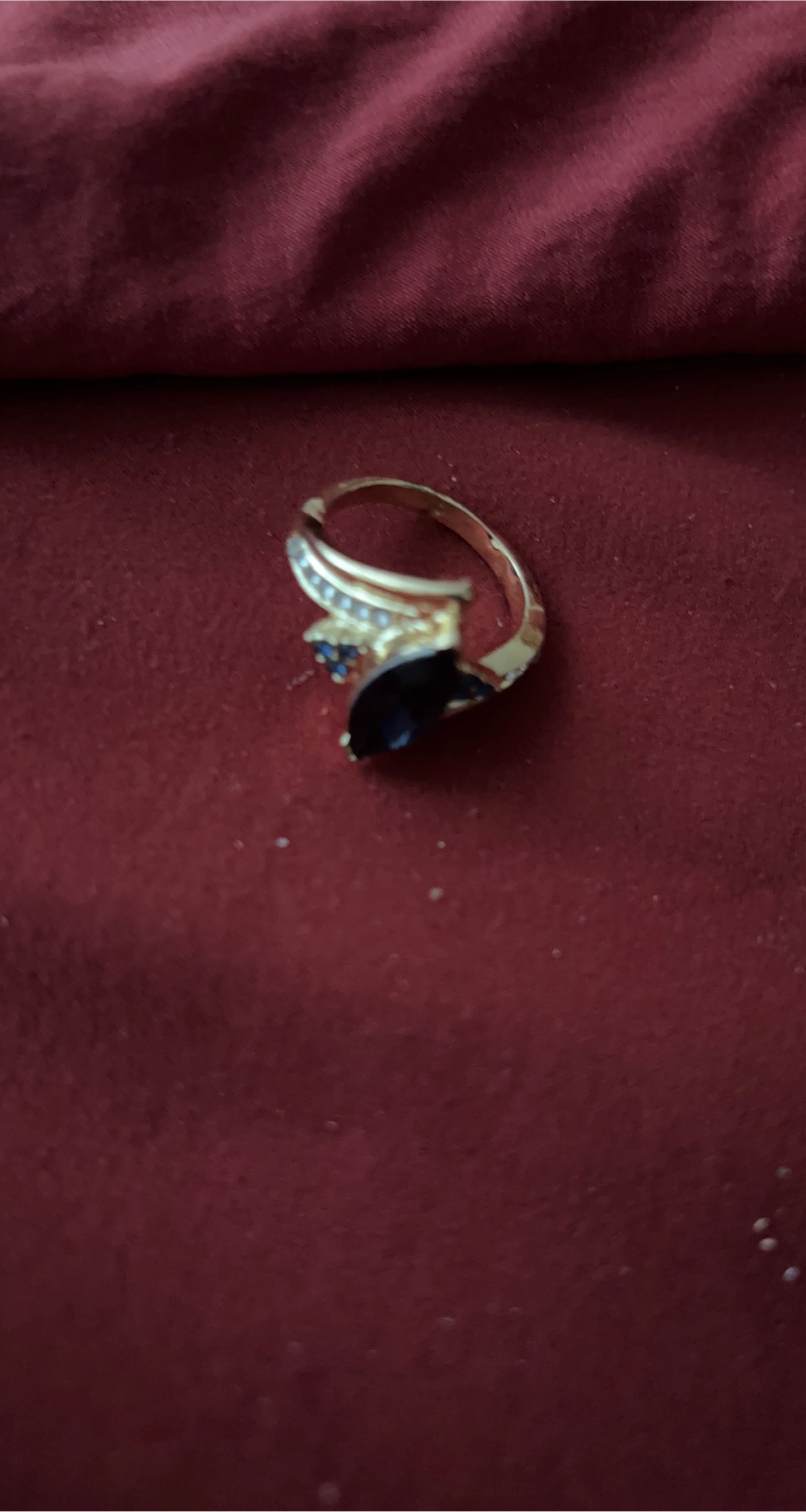 Gold Ring with Blue Stone