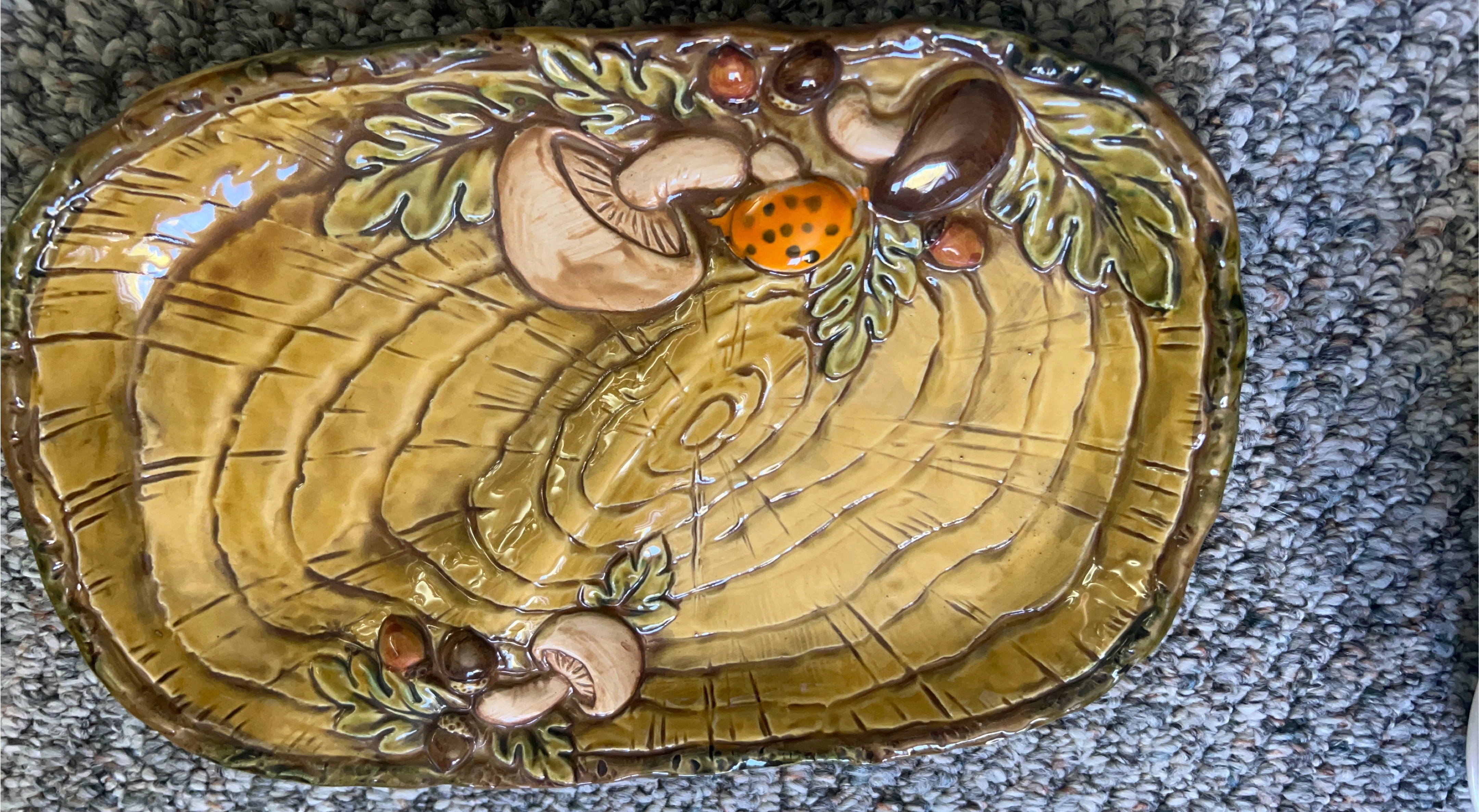 Mushroom & Ladybug Ceramic Plate