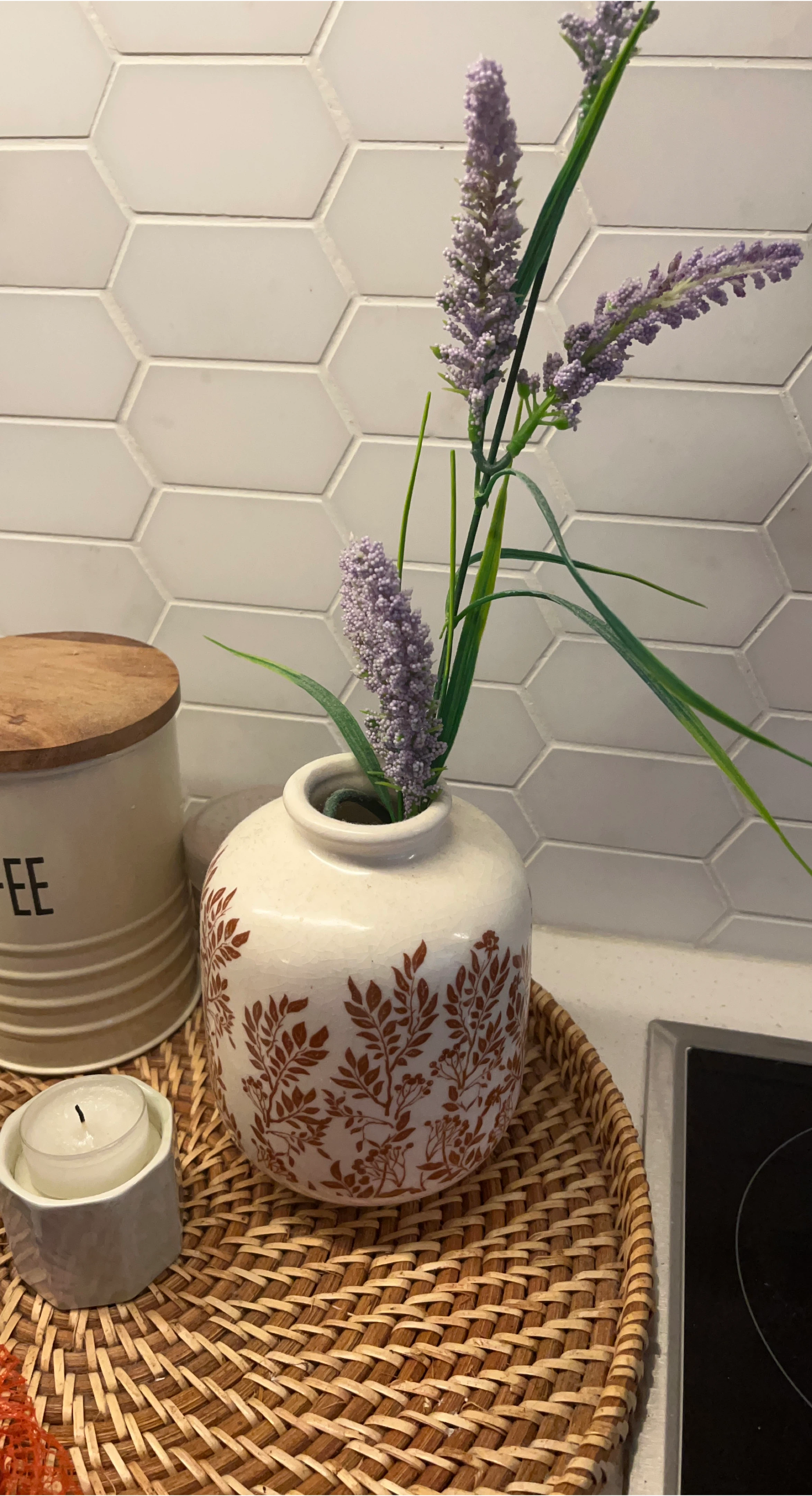 Floral Patterned Ceramic Vase