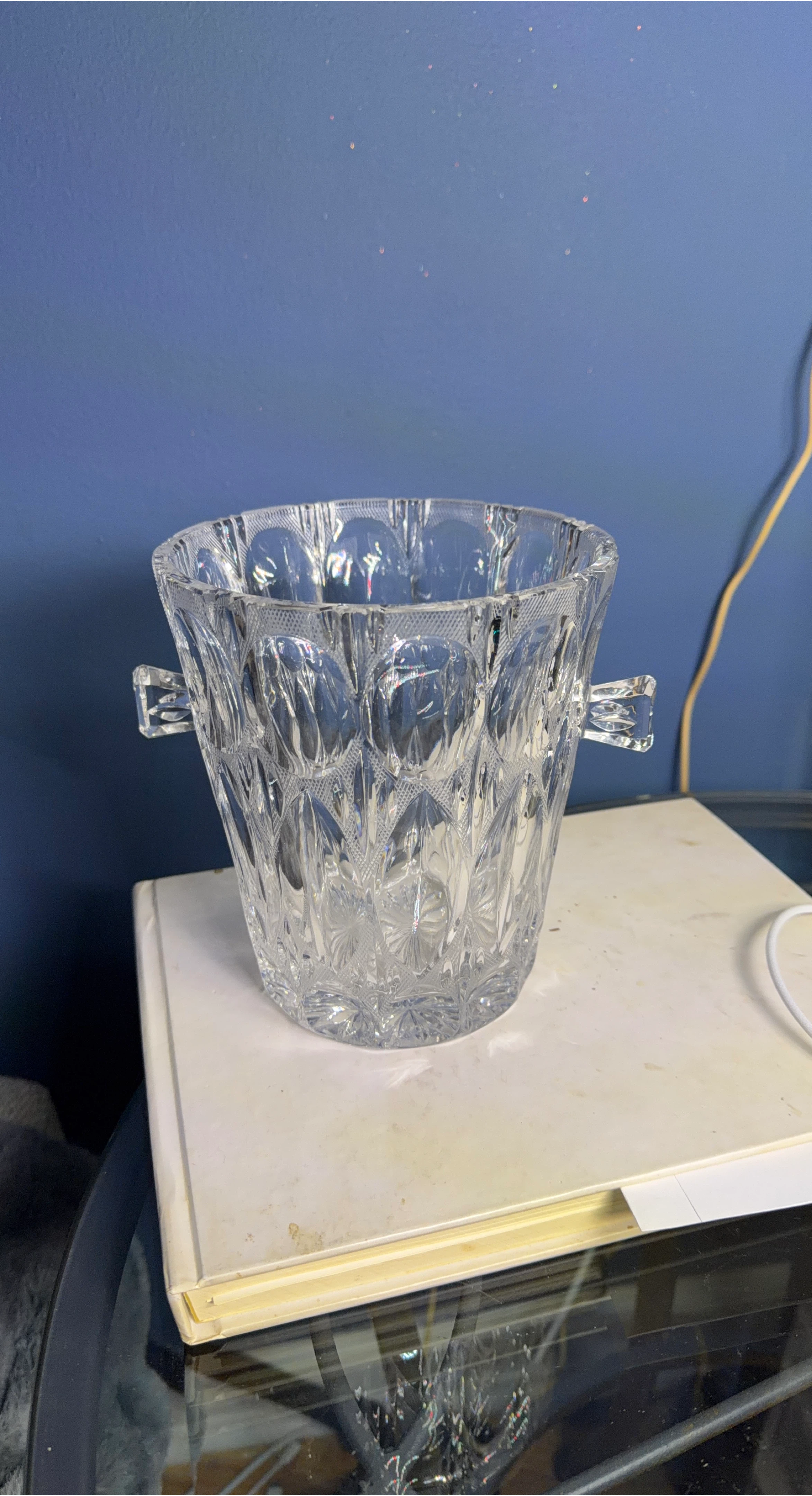 Vintage West Germany Lead Crystal Ice Bucket with Handles thumbnail