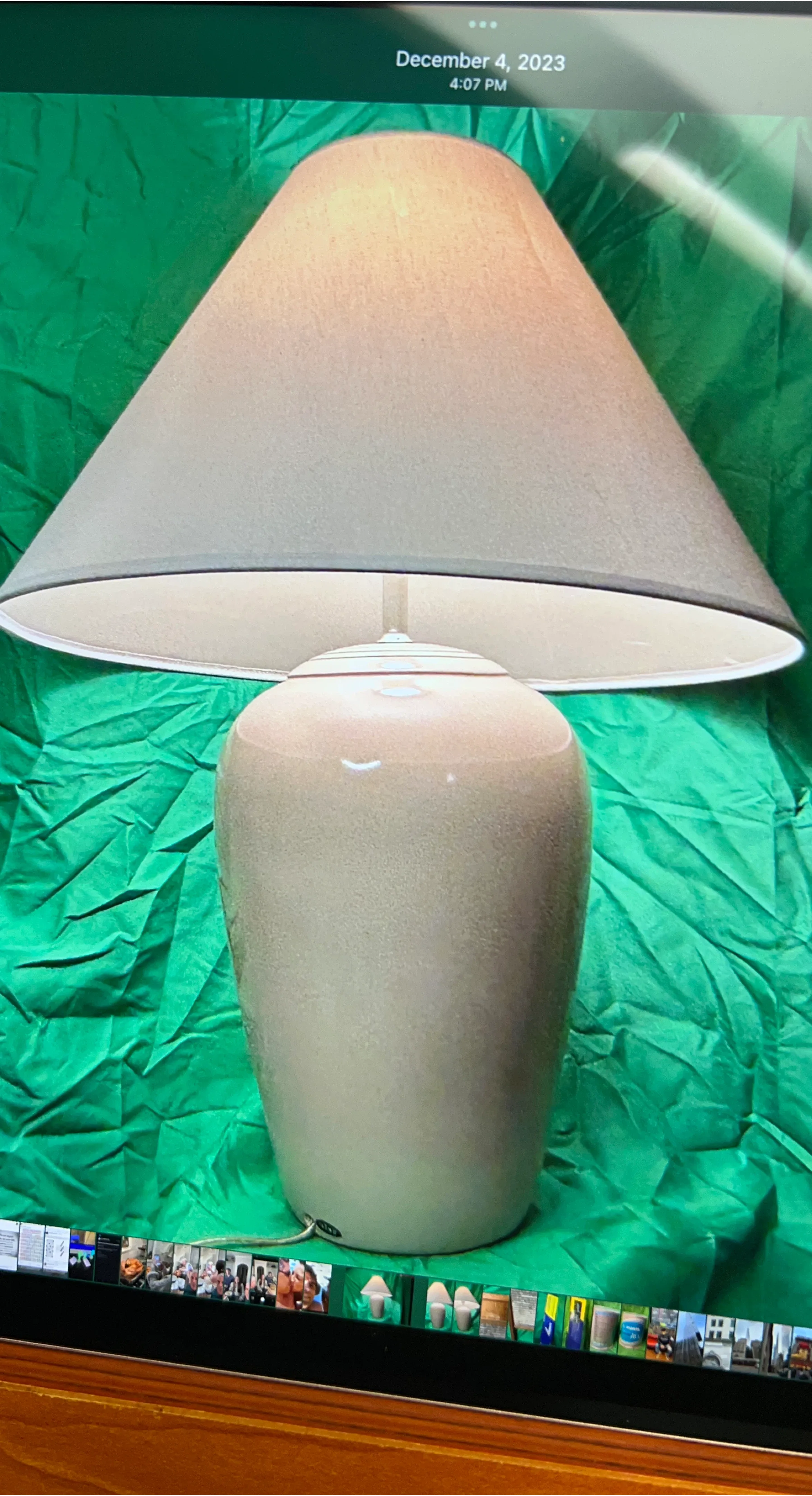 Table Lamp with Beige Shade