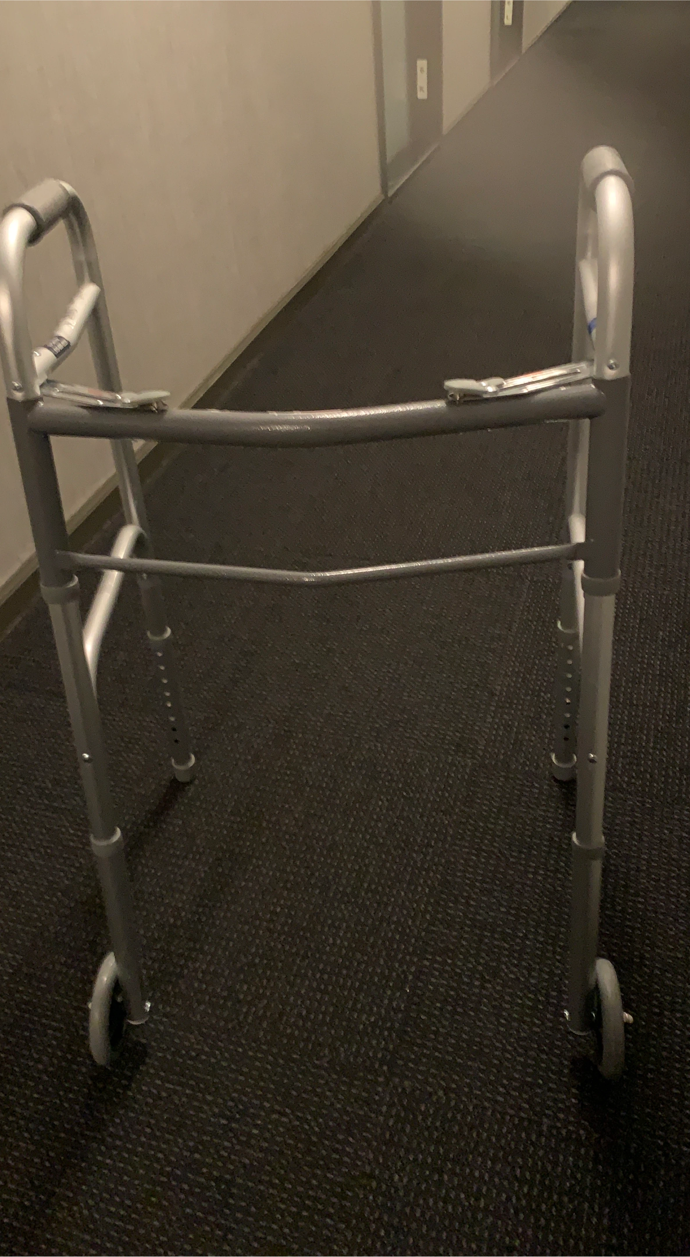 Silver Folding Walker with Wheels thumbnail