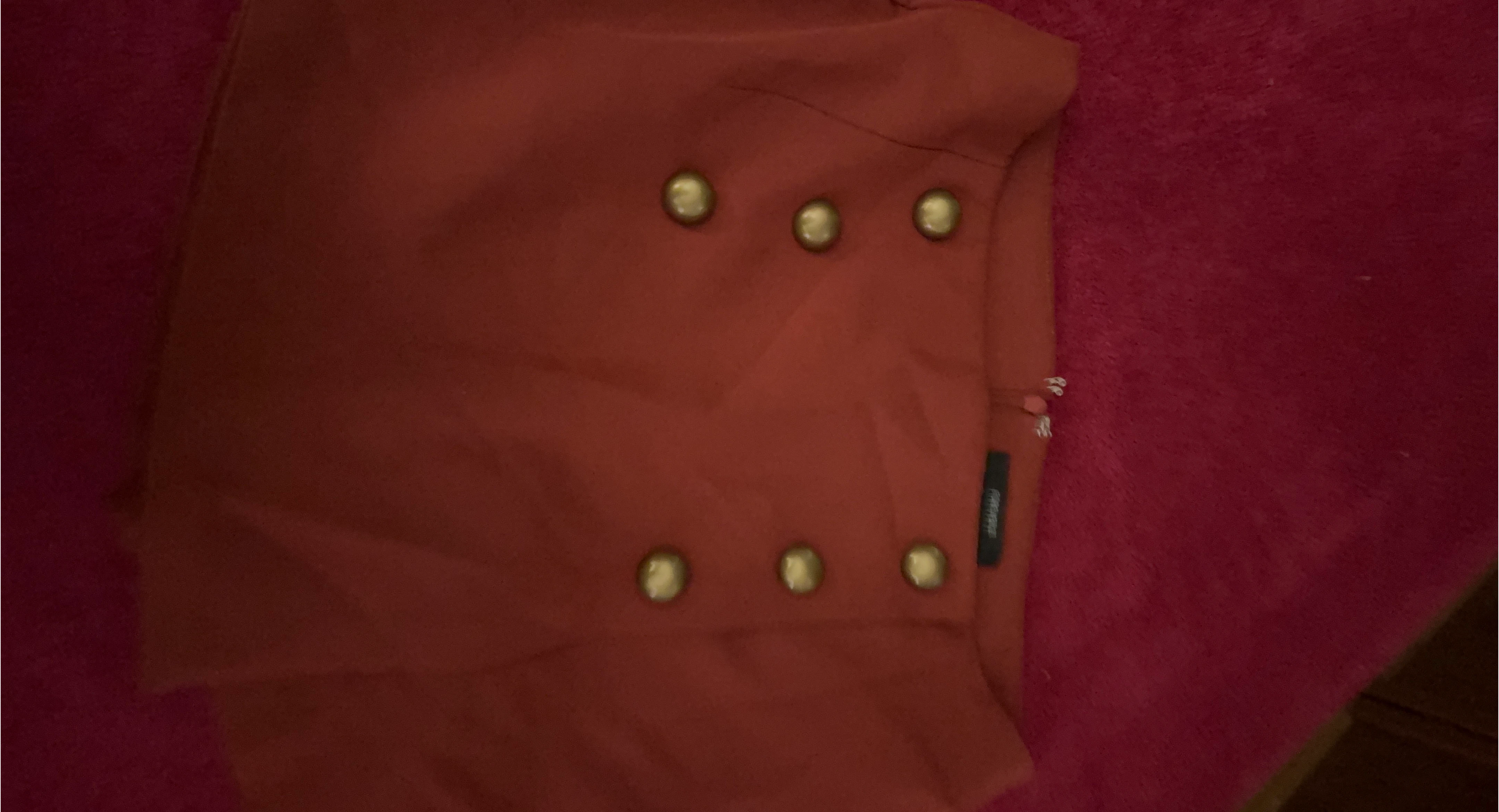 Forever 21 Orange Double Breasted Button Skirt