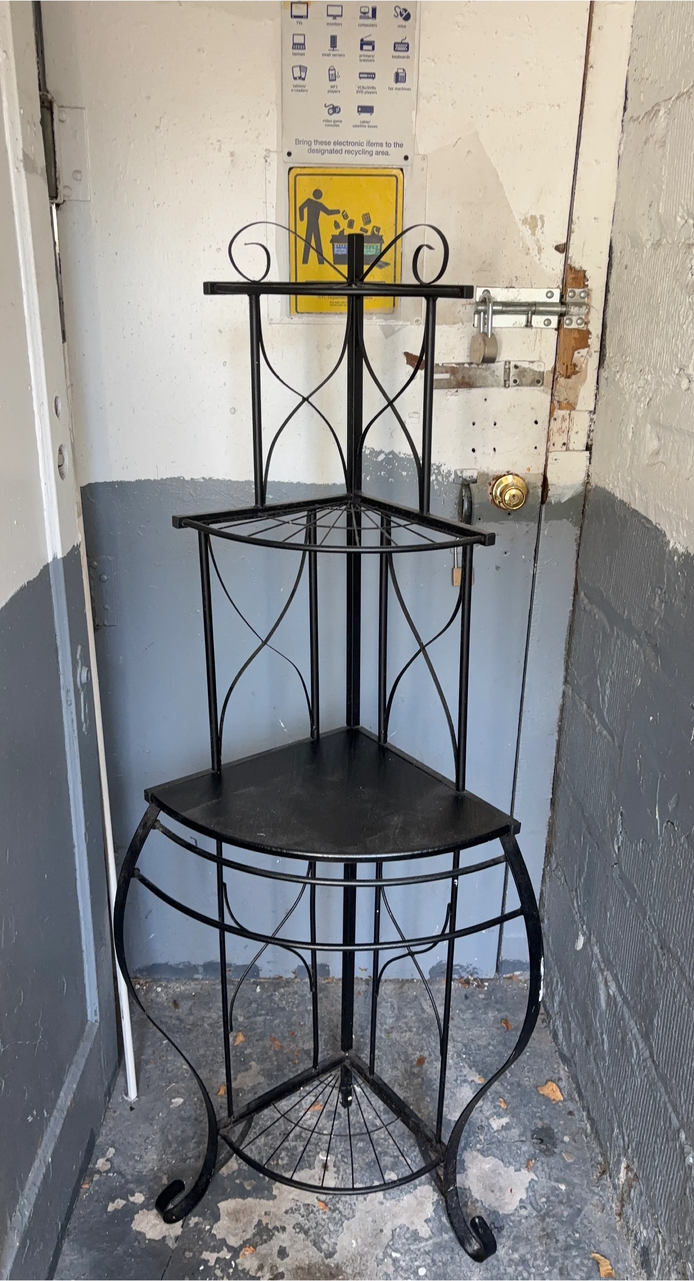 Black Metal Corner Shelf