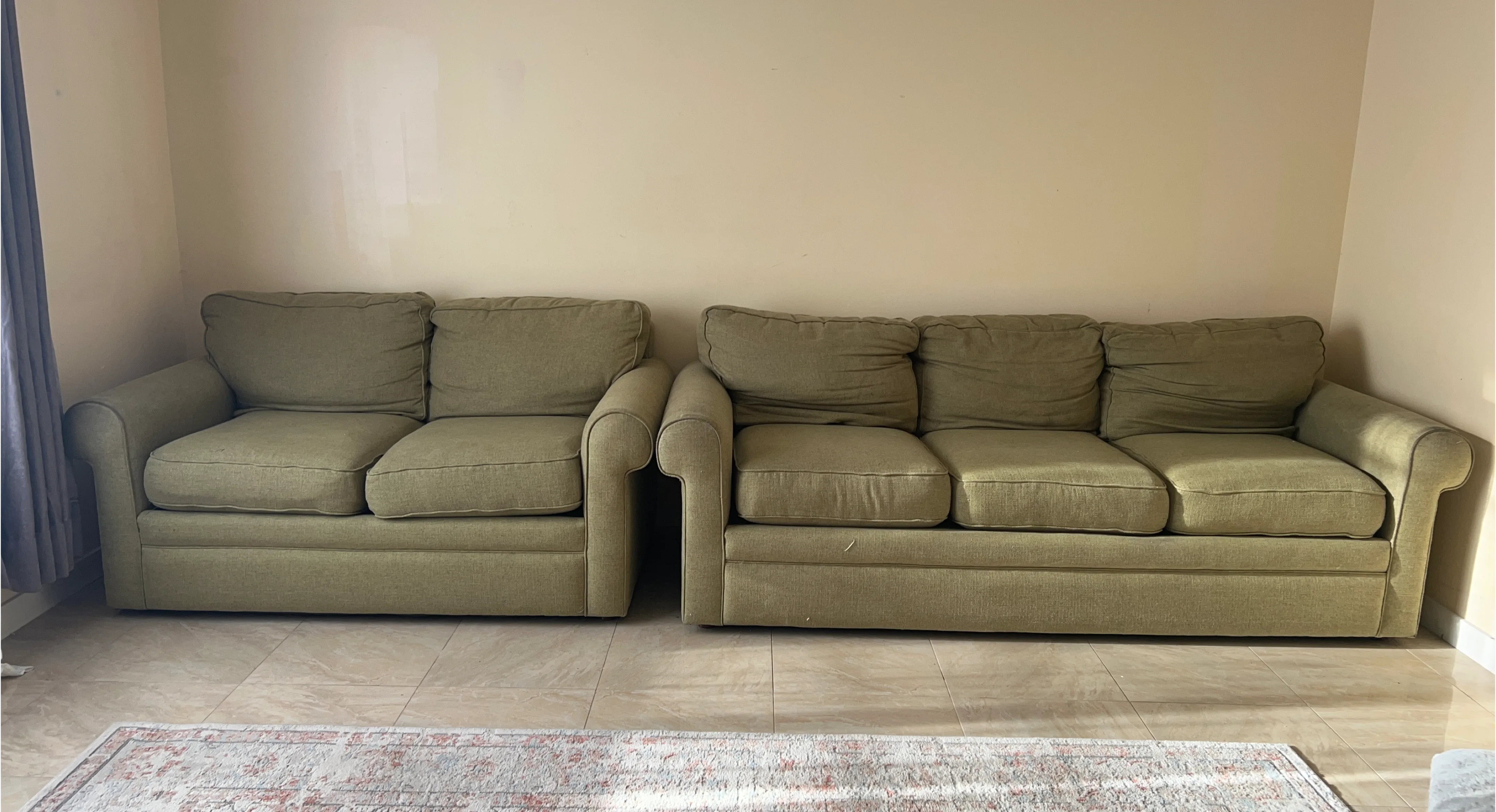 Green Sofa and Loveseat Set
