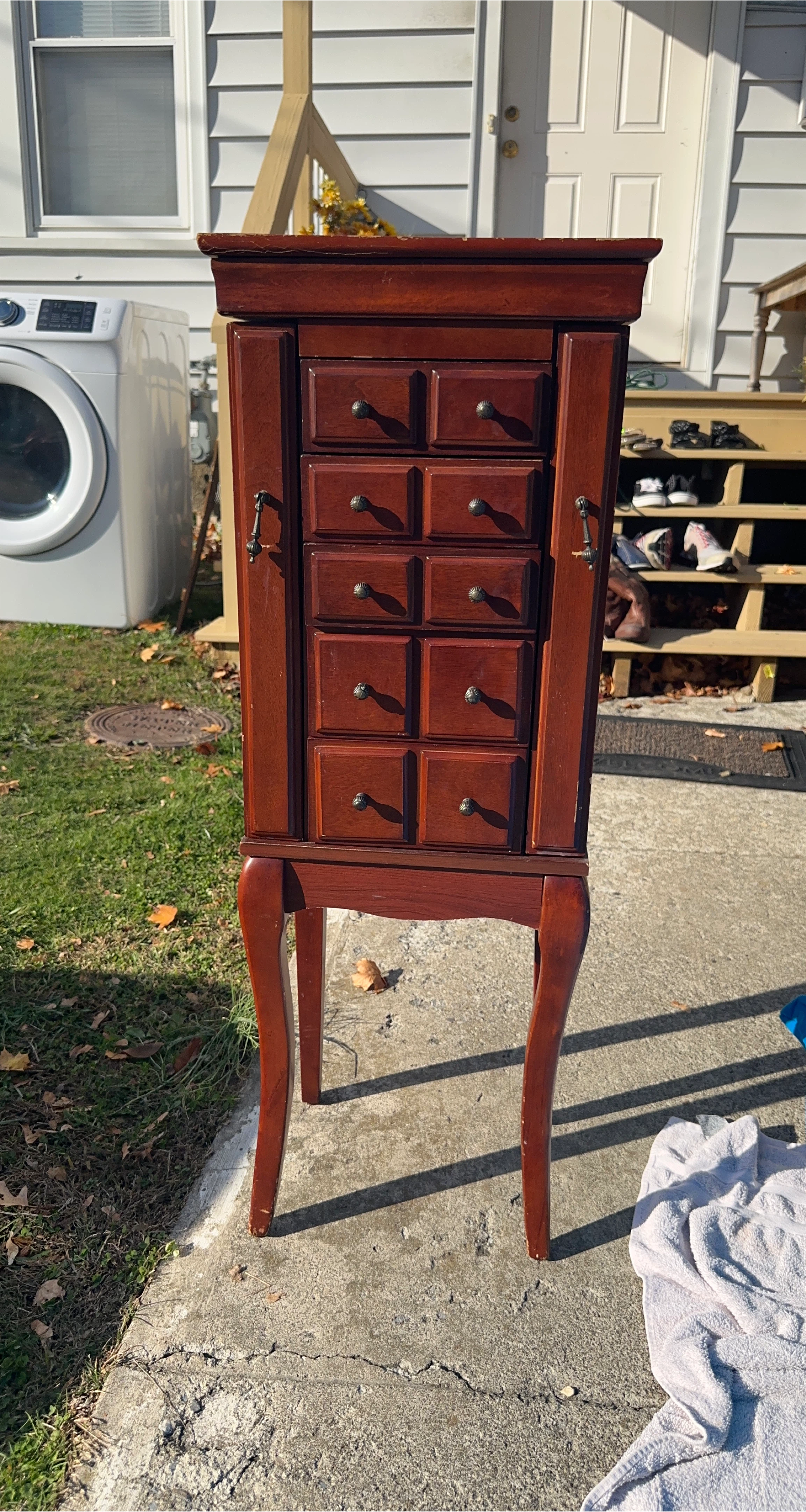 Jewelry Armoire - Brown Wood thumbnail