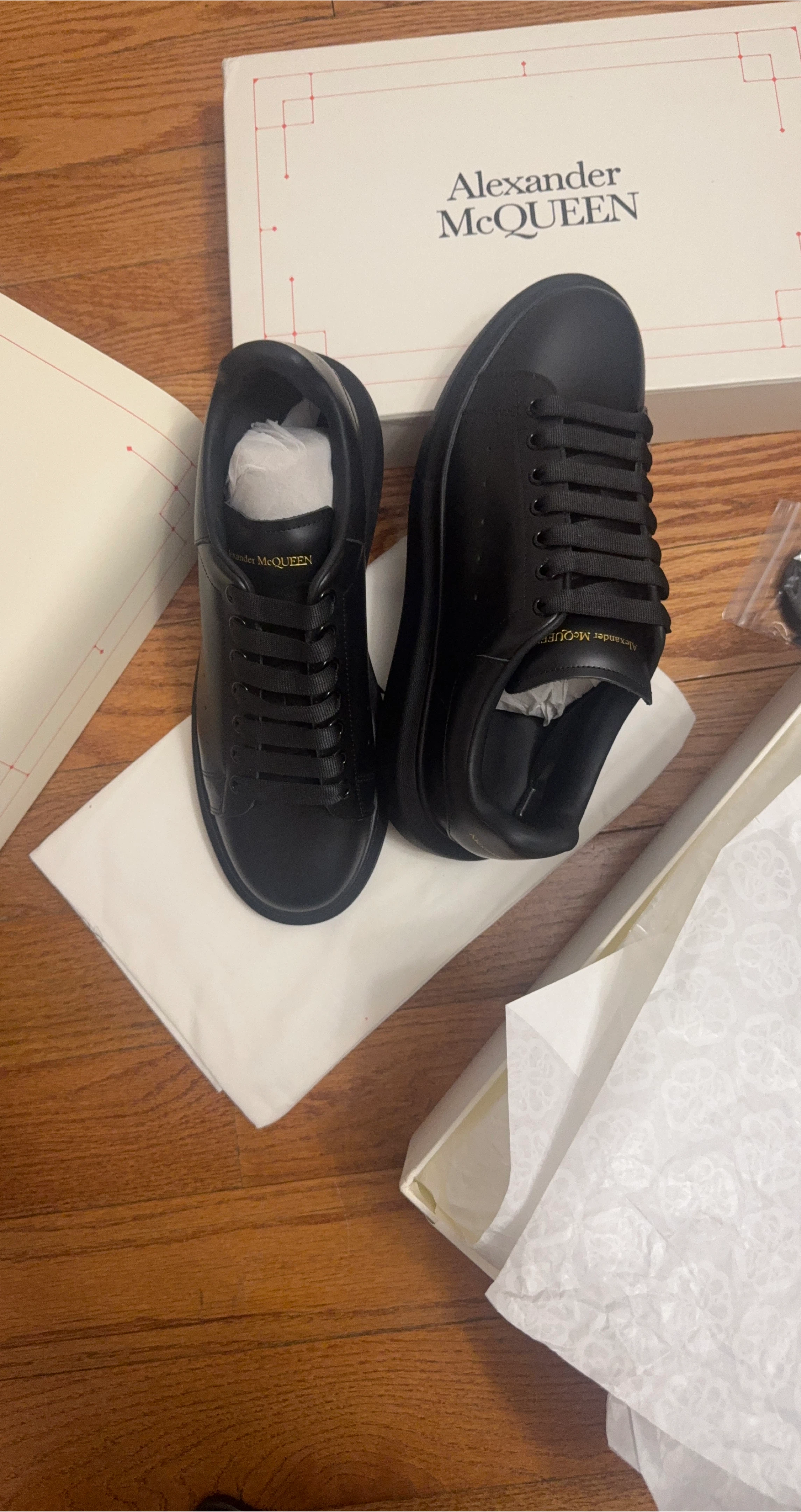 Alexander McQueen Black Leather Sneakers